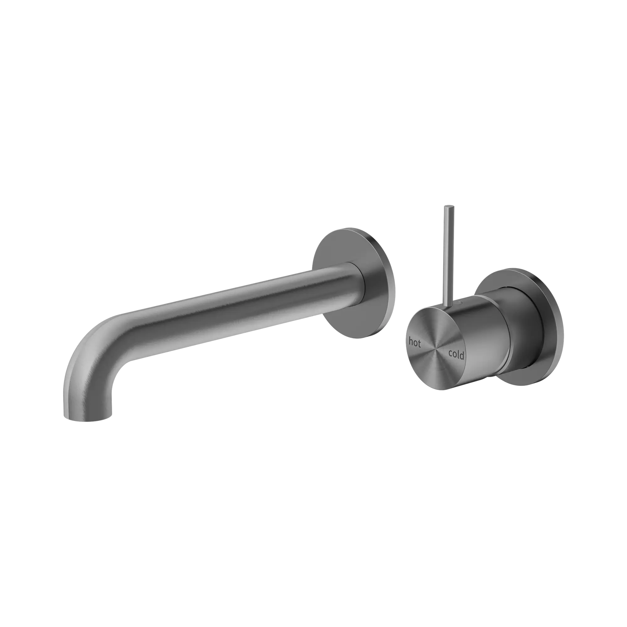 Mecca Wall Basin Mixer Separate Back Plate Handle Up 160mm Spout