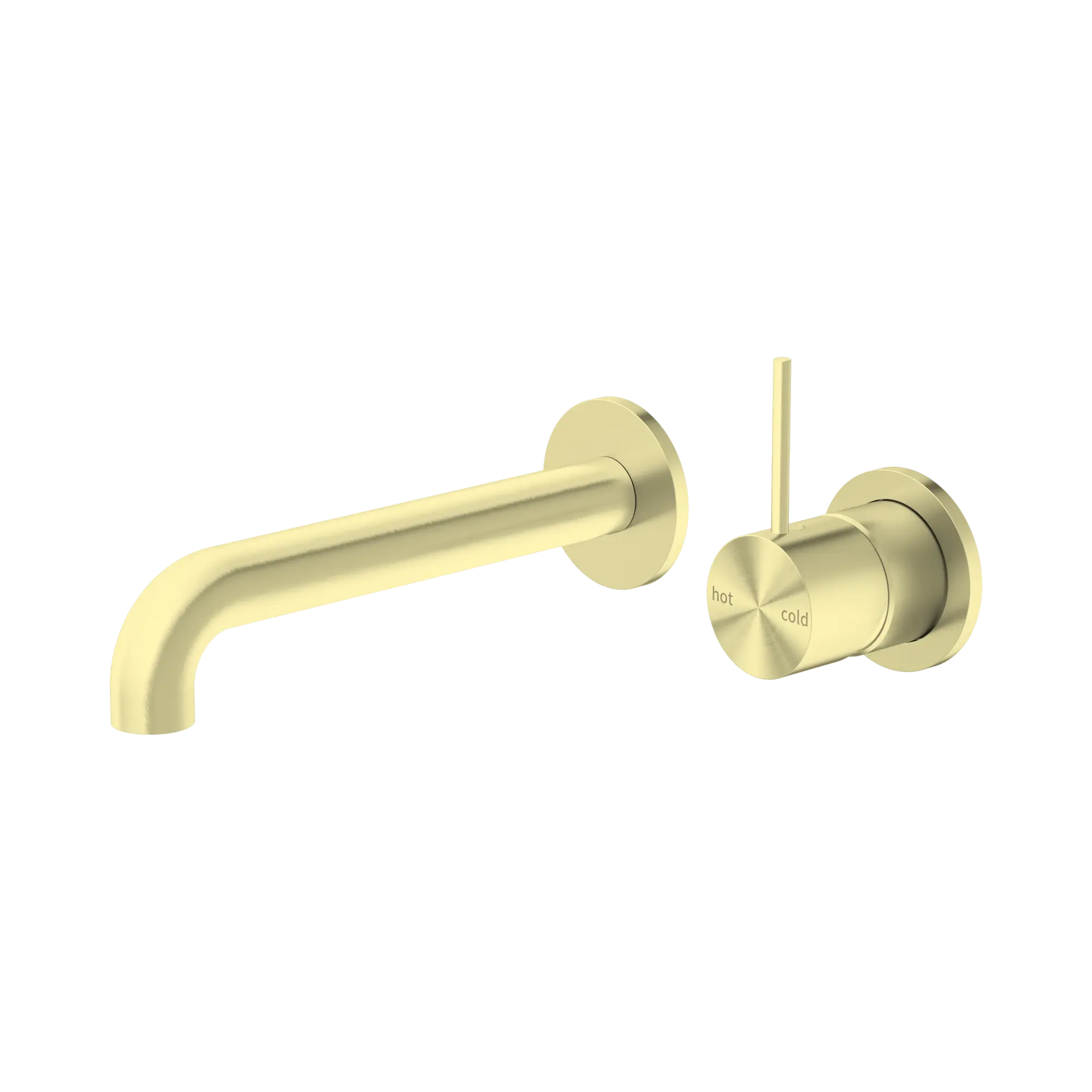 Mecca Wall Basin Mixer Separate Back Plate Handle Up 185mm Spout