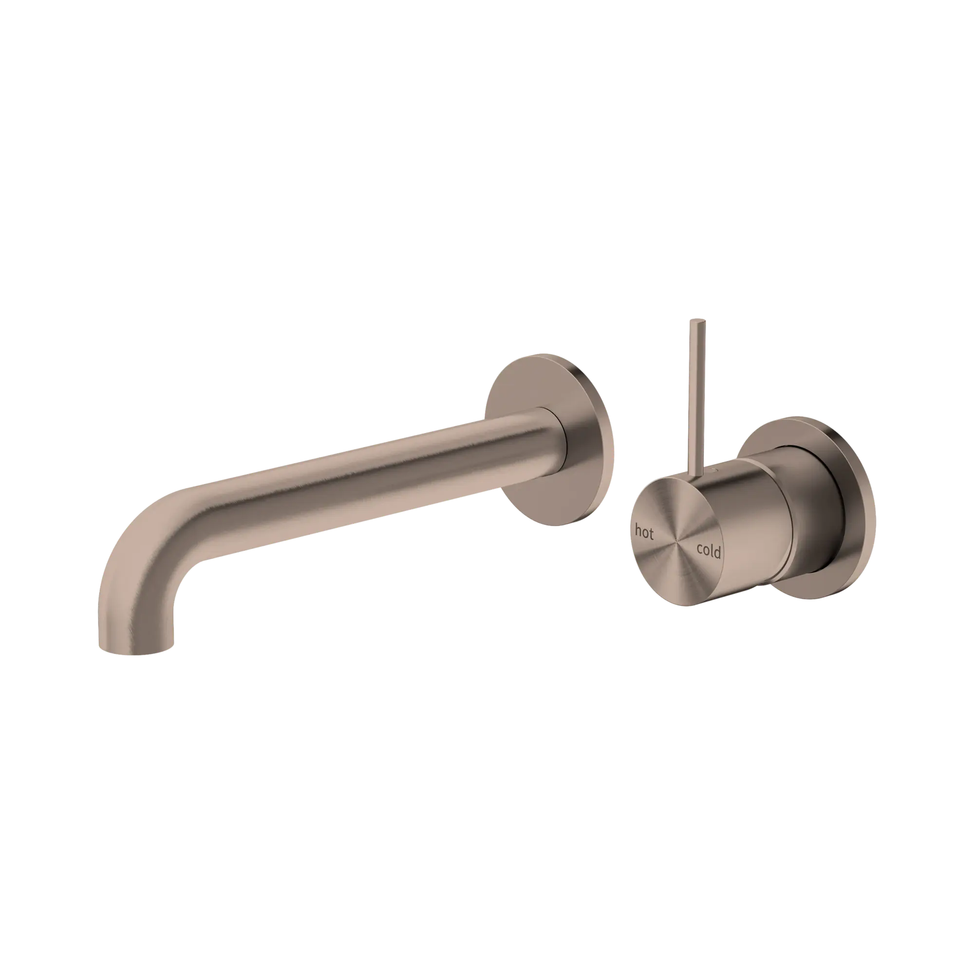 Mecca Wall Basin Mixer Separate Back Plate Handle Up 185mm Spout