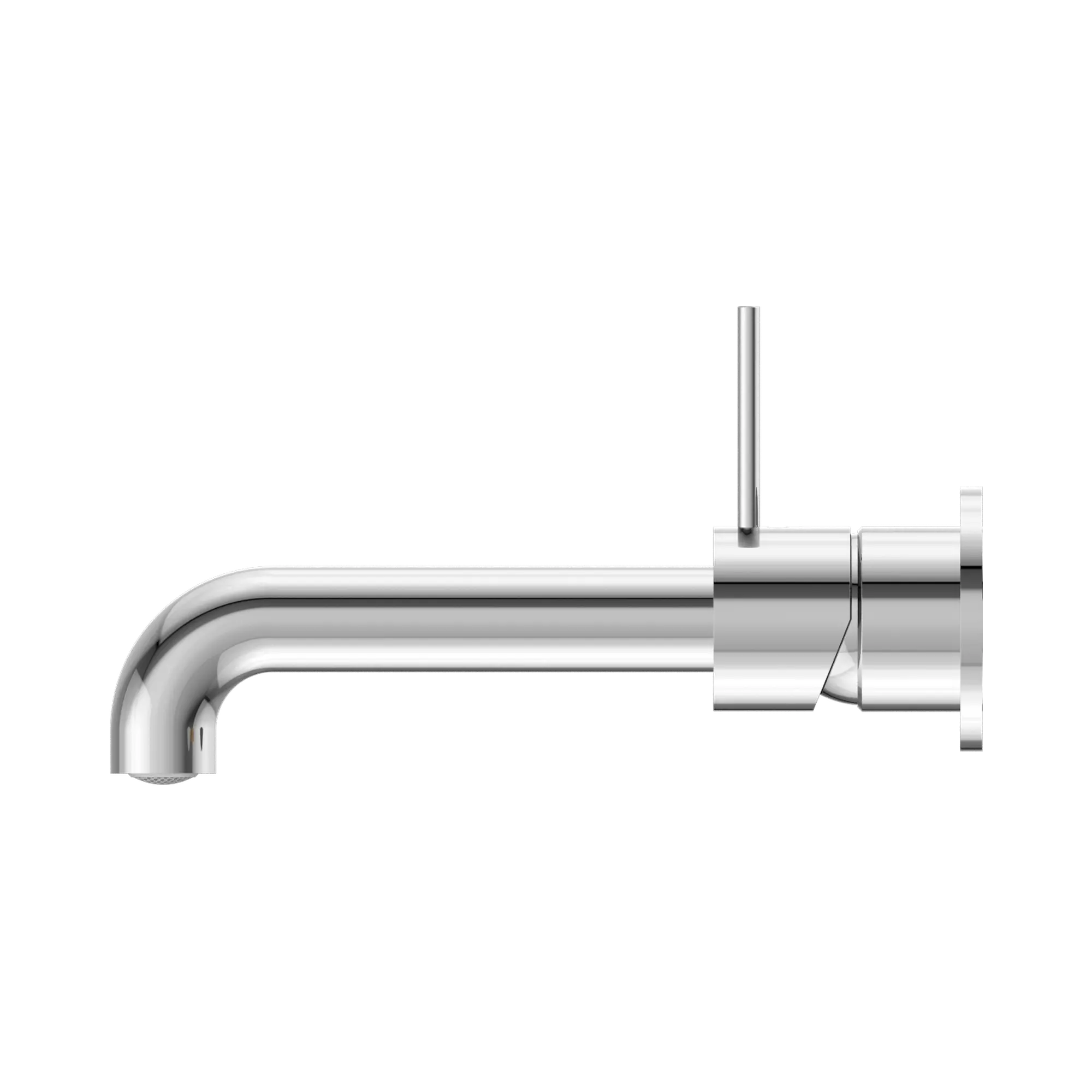 Mecca Wall Basin Mixer Separate Back Plate Handle Up 185mm Spout