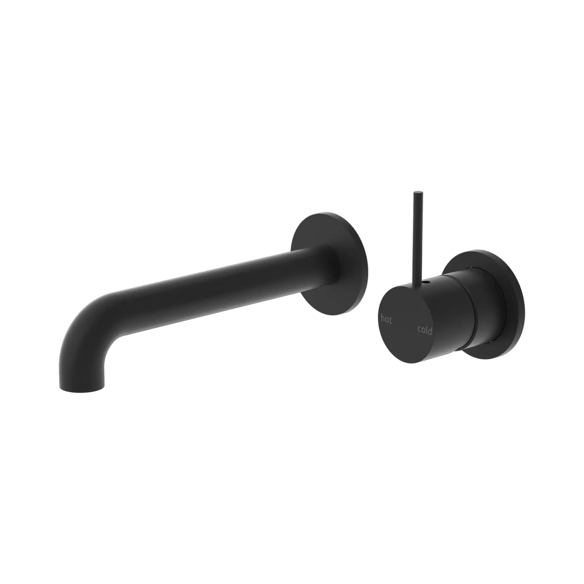 Mecca Wall Basin Mixer Separate Back Plate Handle Up 230mm Spout