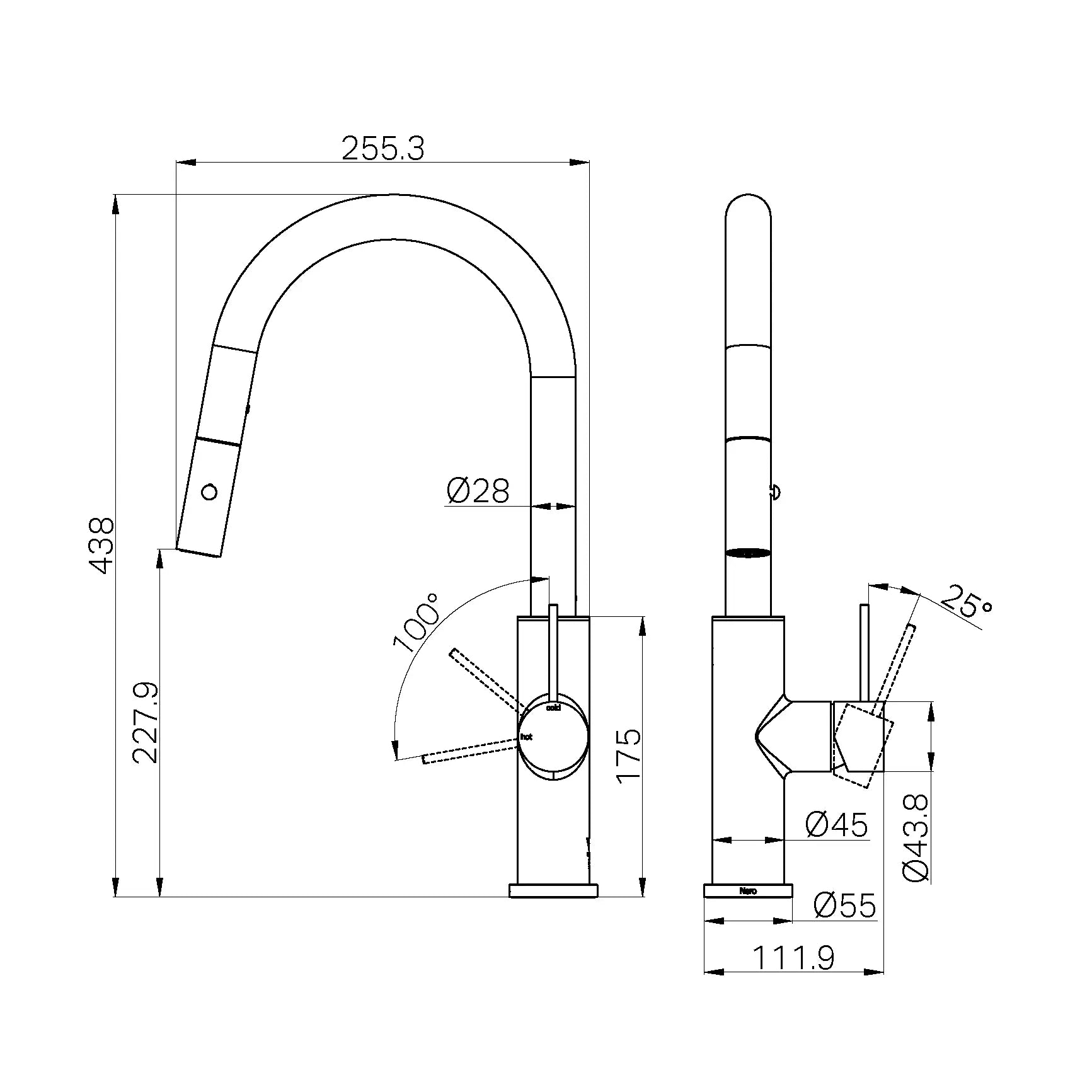 Mecca Smart Sensor Pull Out Kitchen Mixer