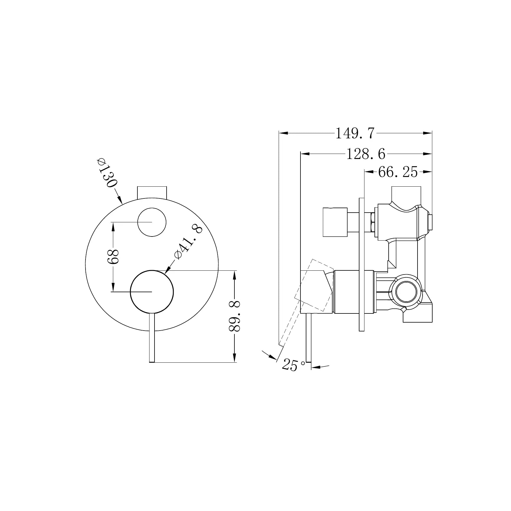 Mecca Shower Mixer With Diverter