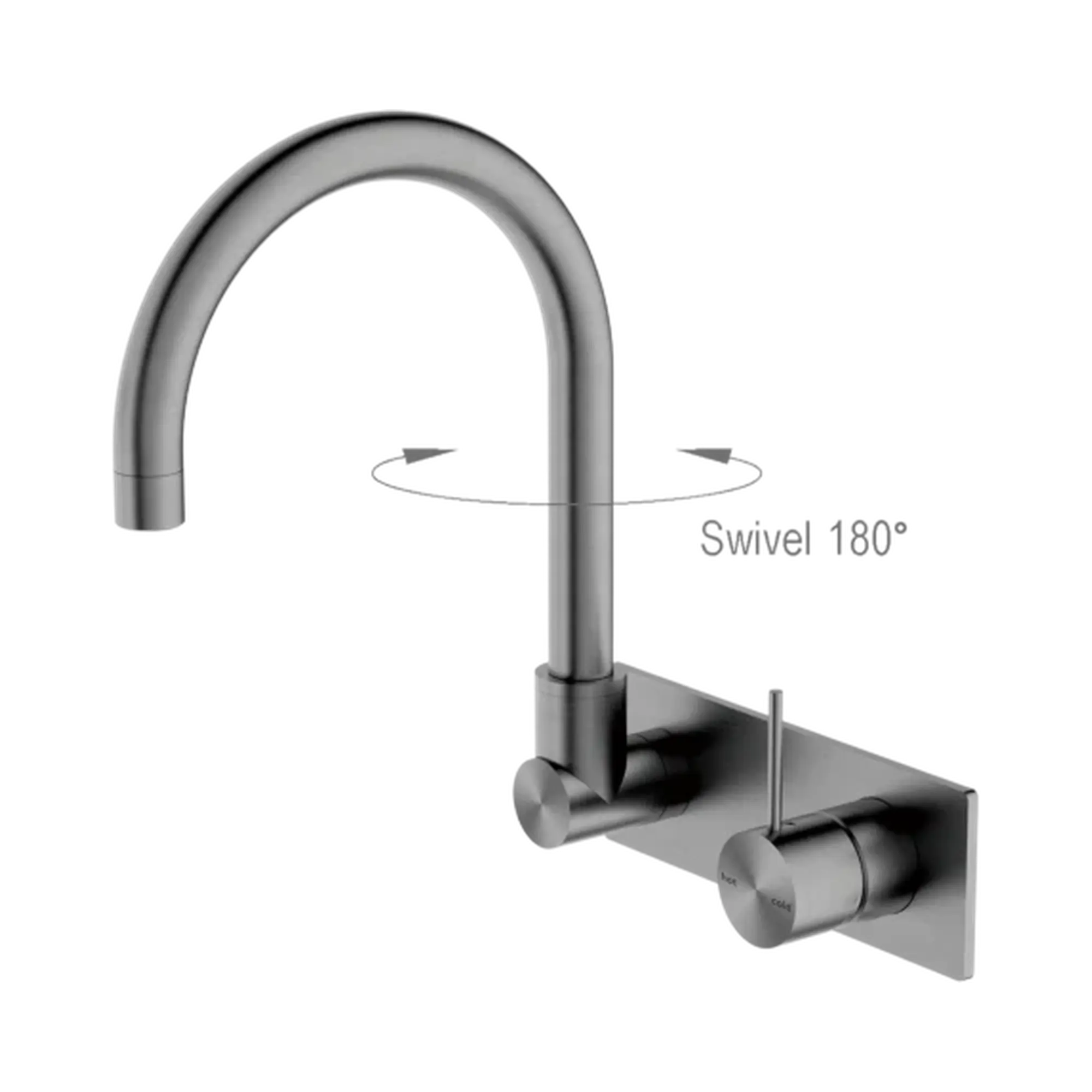 Mecca Wall Basin Mixer Swivel Spout Handle Up