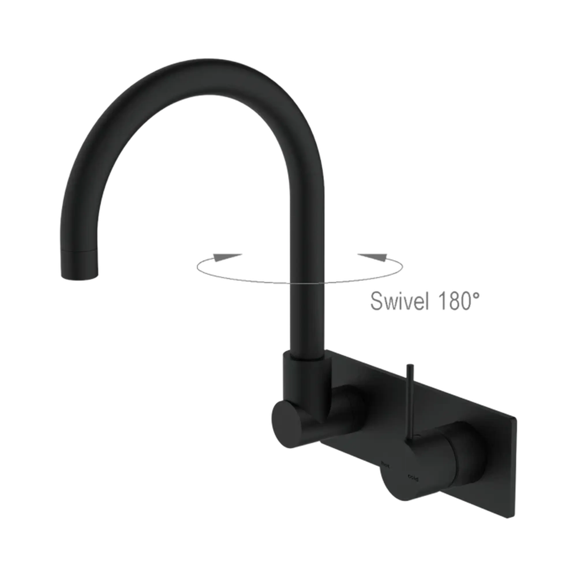 Mecca Wall Basin Mixer Swivel Spout Handle Up