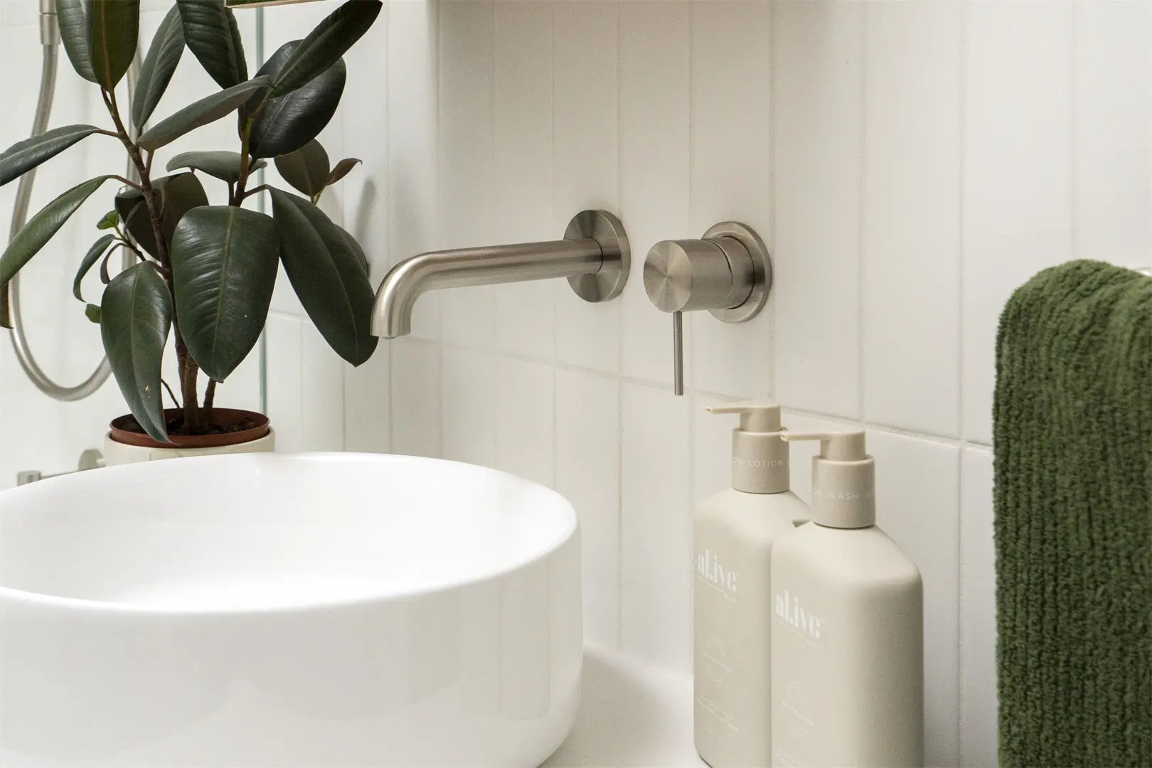 Mecca Wall Basin/Bath Mixer Separate Back Plate 185mm