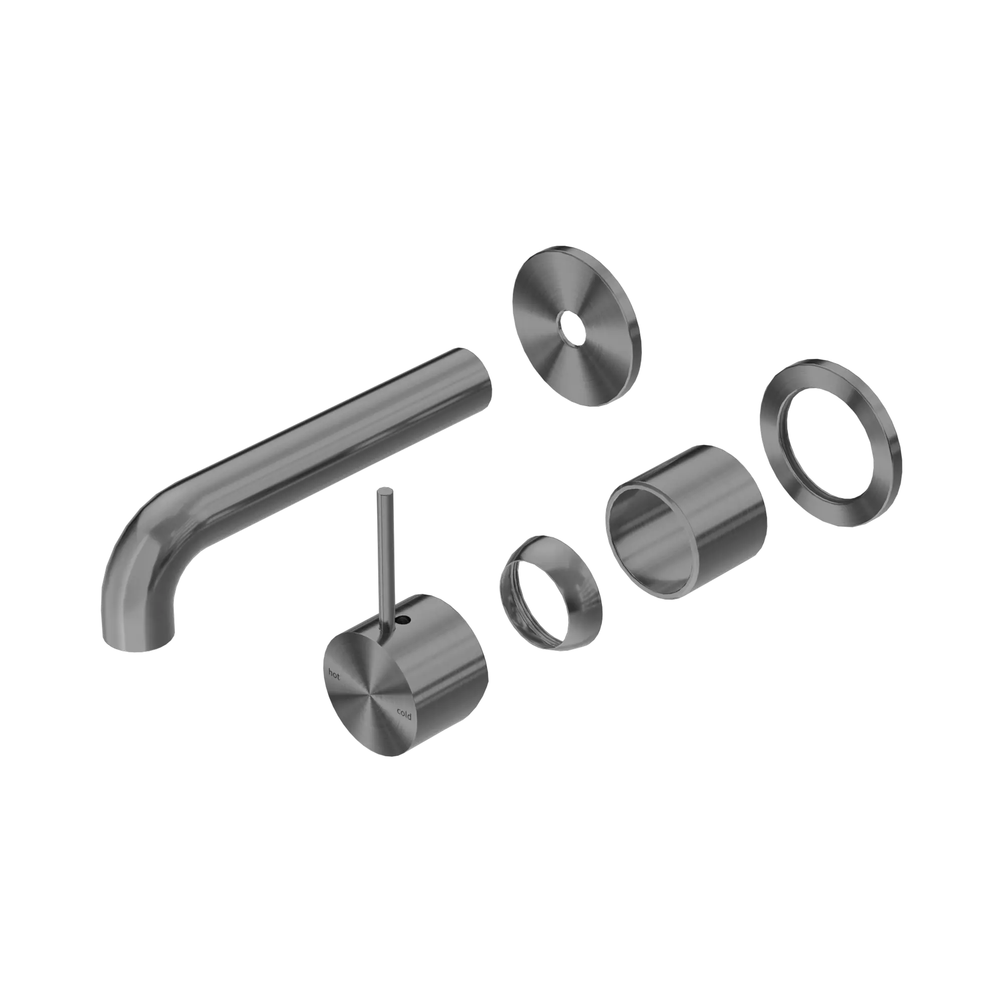 Mecca Wall Basin/Bath Mixer Separate Back Plate Handle Up 120mm Trim Kit Only