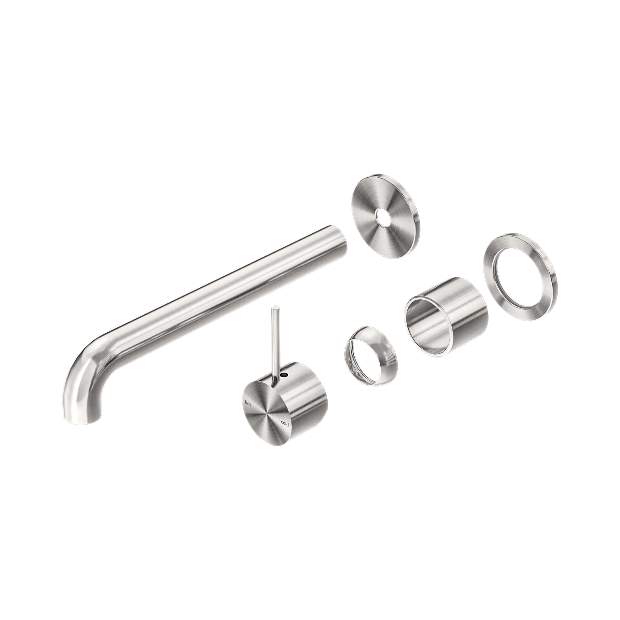 Mecca Wall Basin/Bath Mixer Separate Back Plate Handle Up 185mm Trim Kit Only