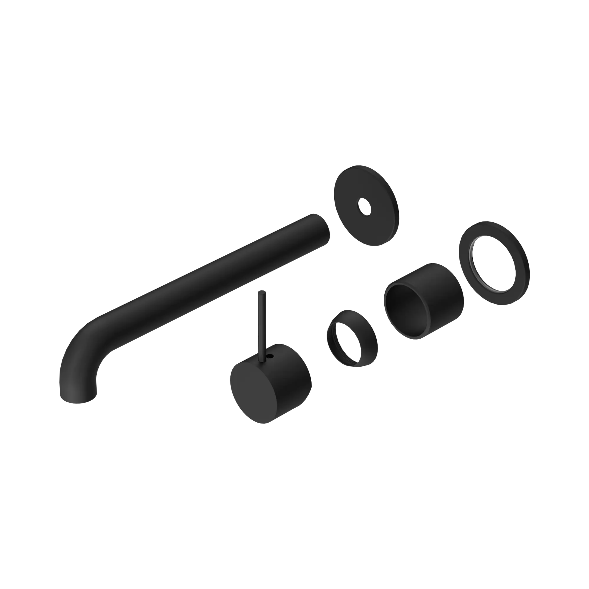Mecca Wall Basin/Bath Mixer Separate Back Plate Handle Up 185mm Trim Kit Only