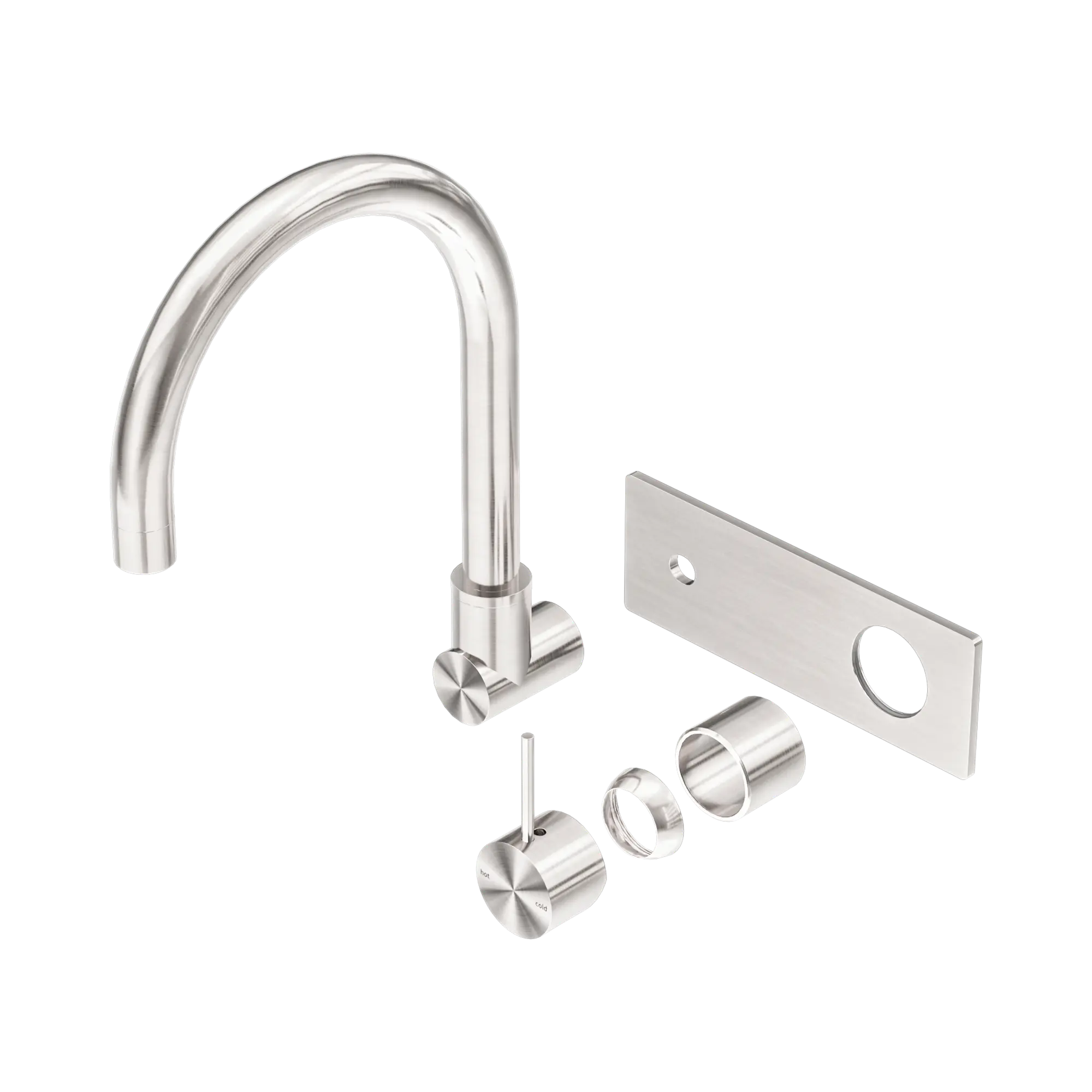 Mecca Wall Basin/Bath Mixer Swivel Spout Handle Up Trim Kit Only