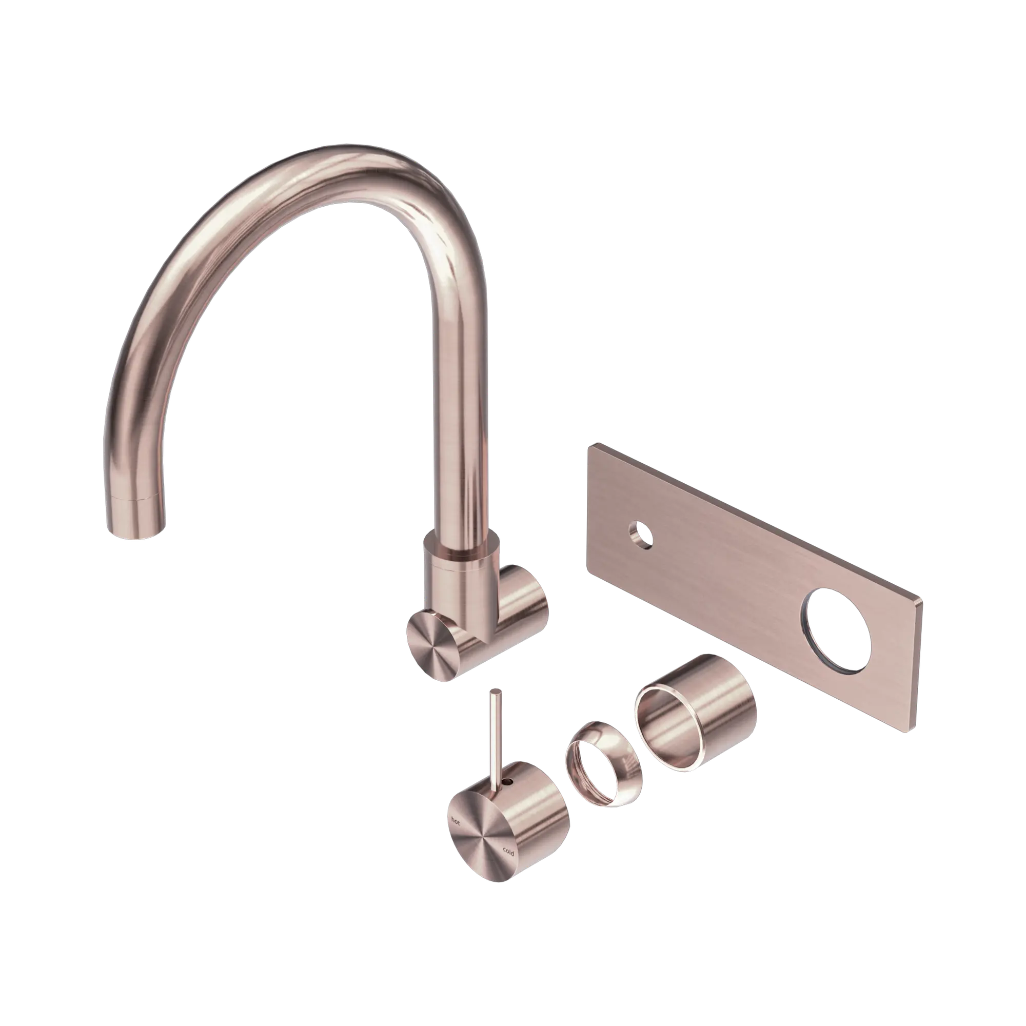 Mecca Wall Basin/Bath Mixer Swivel Spout Handle Up Trim Kit Only