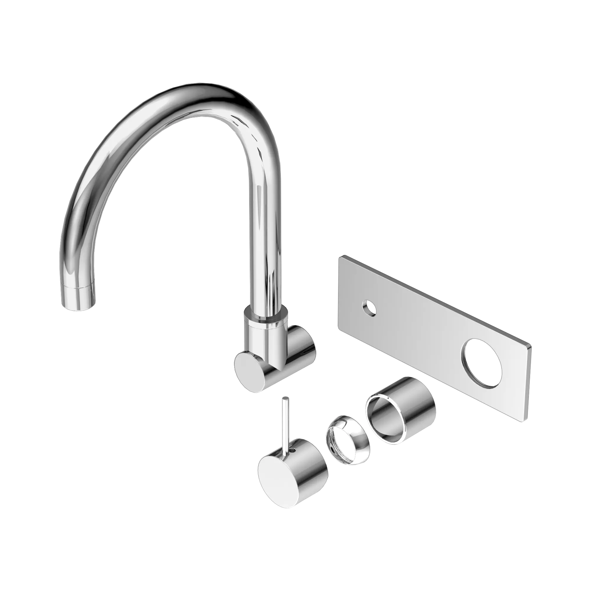 Mecca Wall Basin/Bath Mixer Swivel Spout Handle Up Trim Kit Only