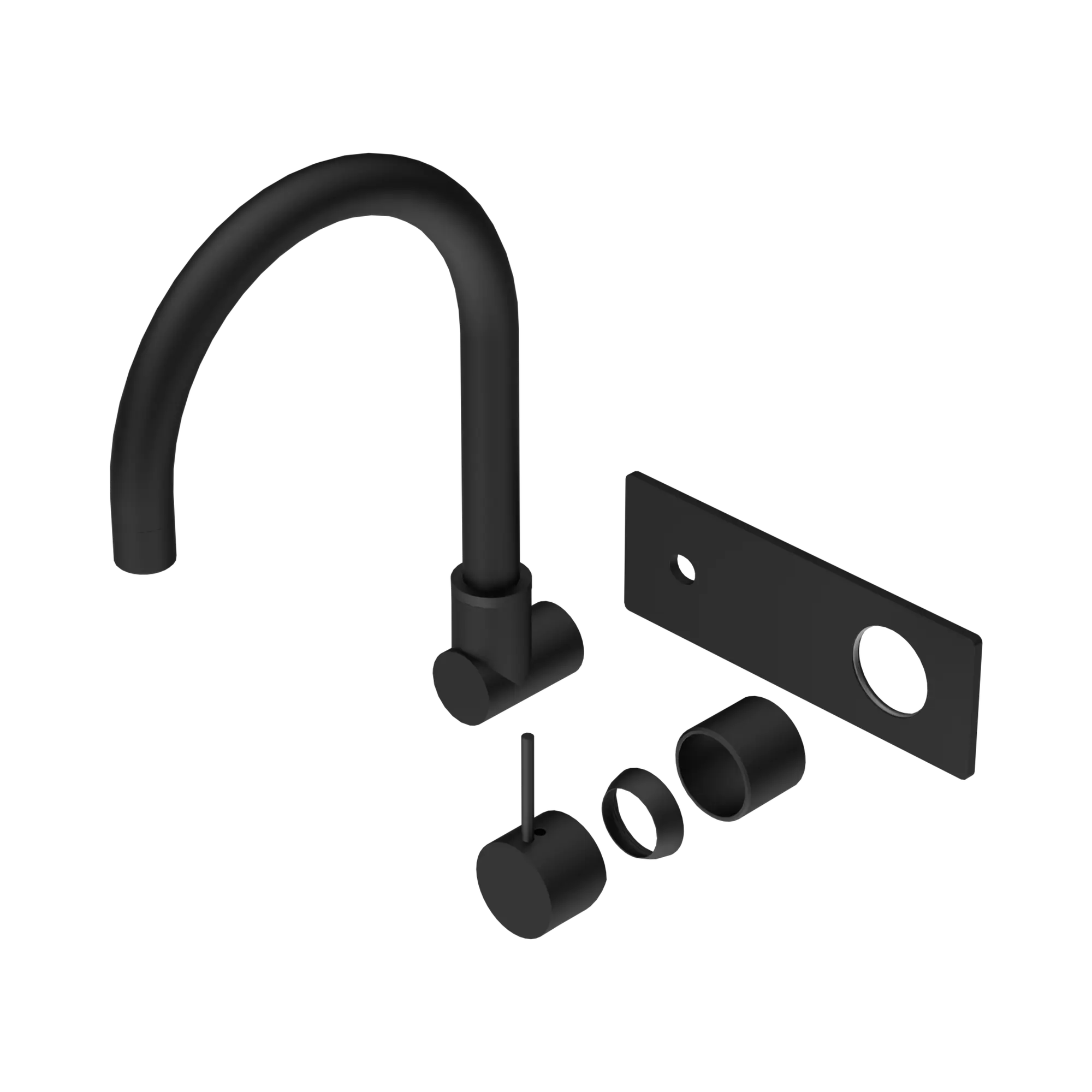 Mecca Wall Basin/Bath Mixer Swivel Spout Handle Up Trim Kit Only
