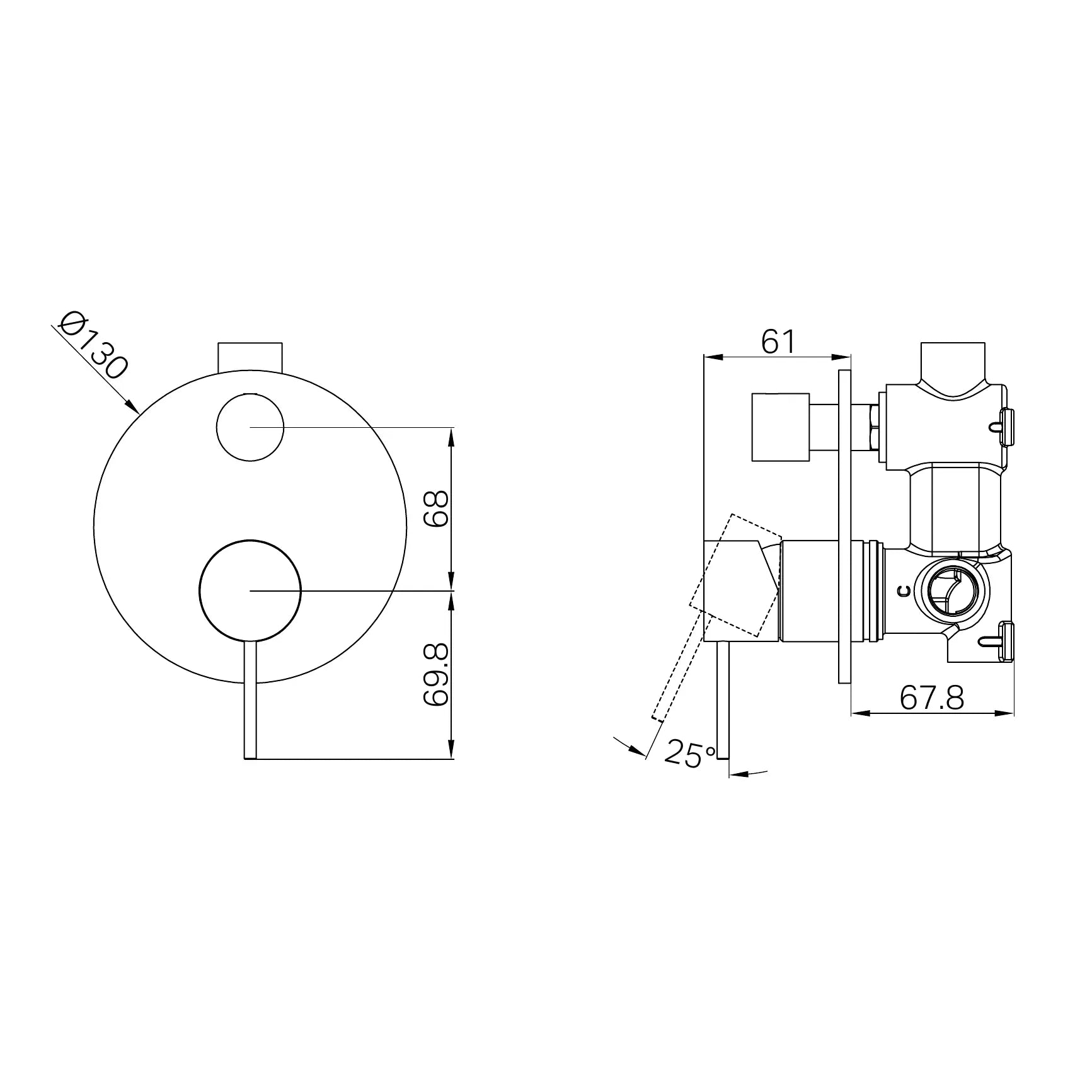 Mecca Shower Mixer With Diverter