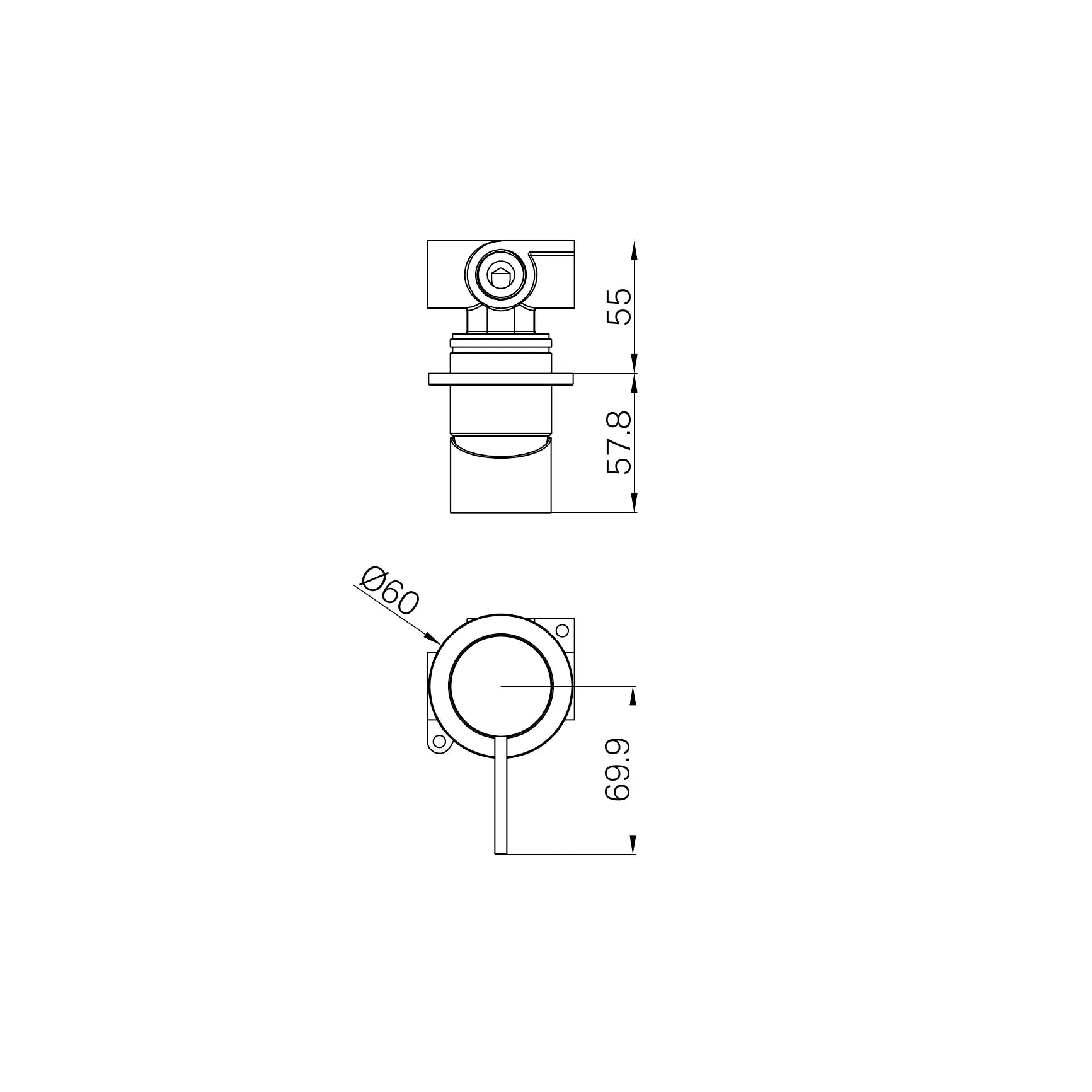 Mecca Shower Mixer 60mm Plate