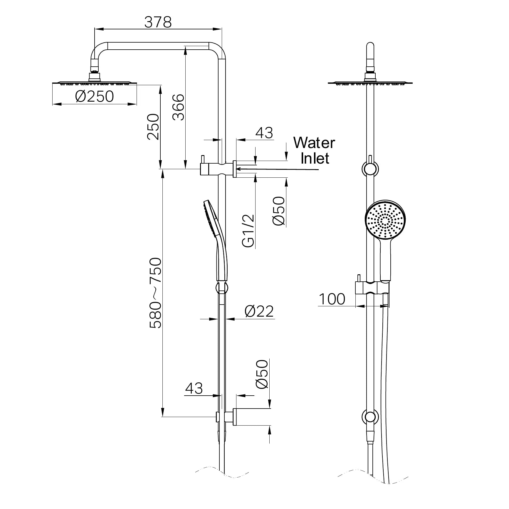 Dolce II Twin Shower