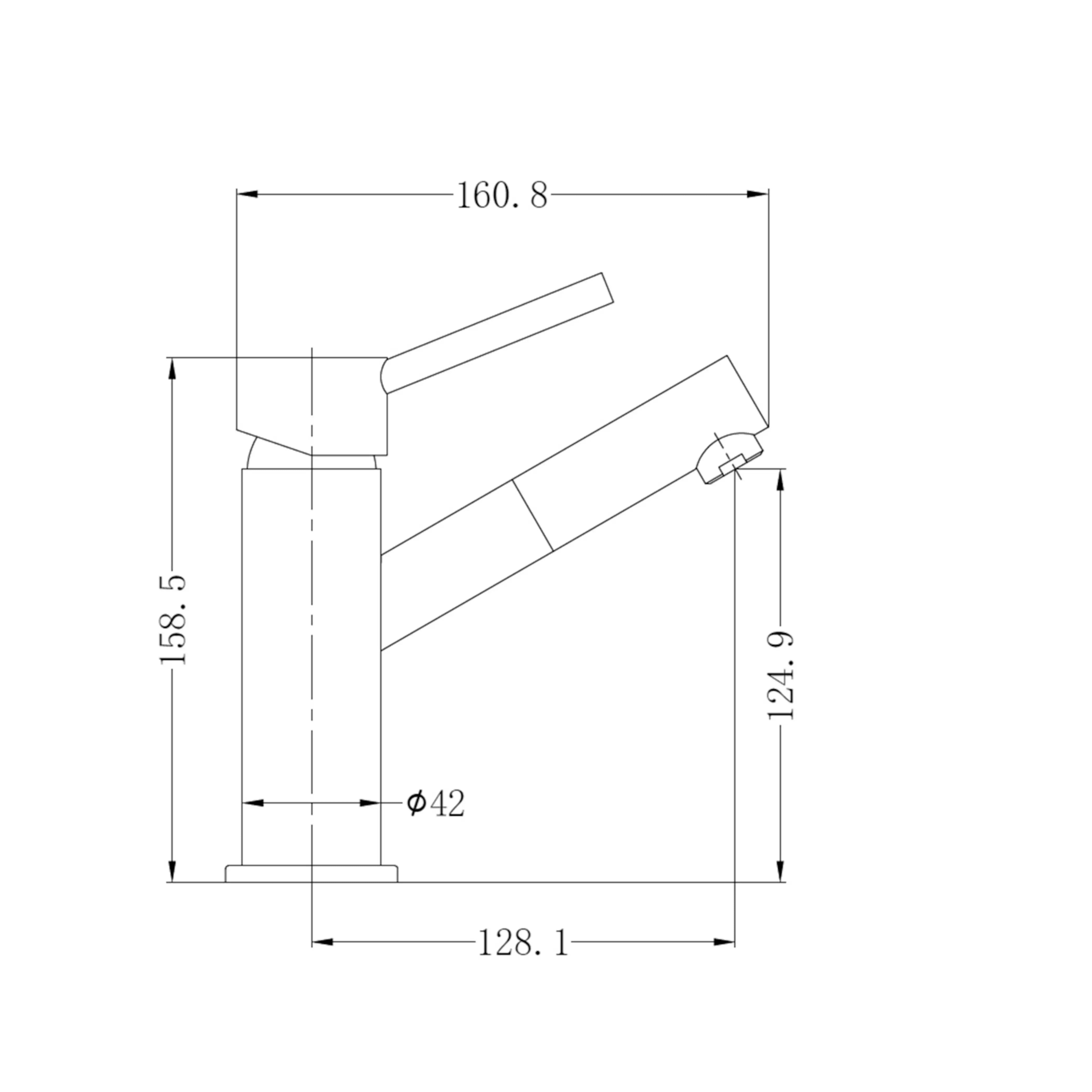 Dolce Basin Mixer Angle Spout