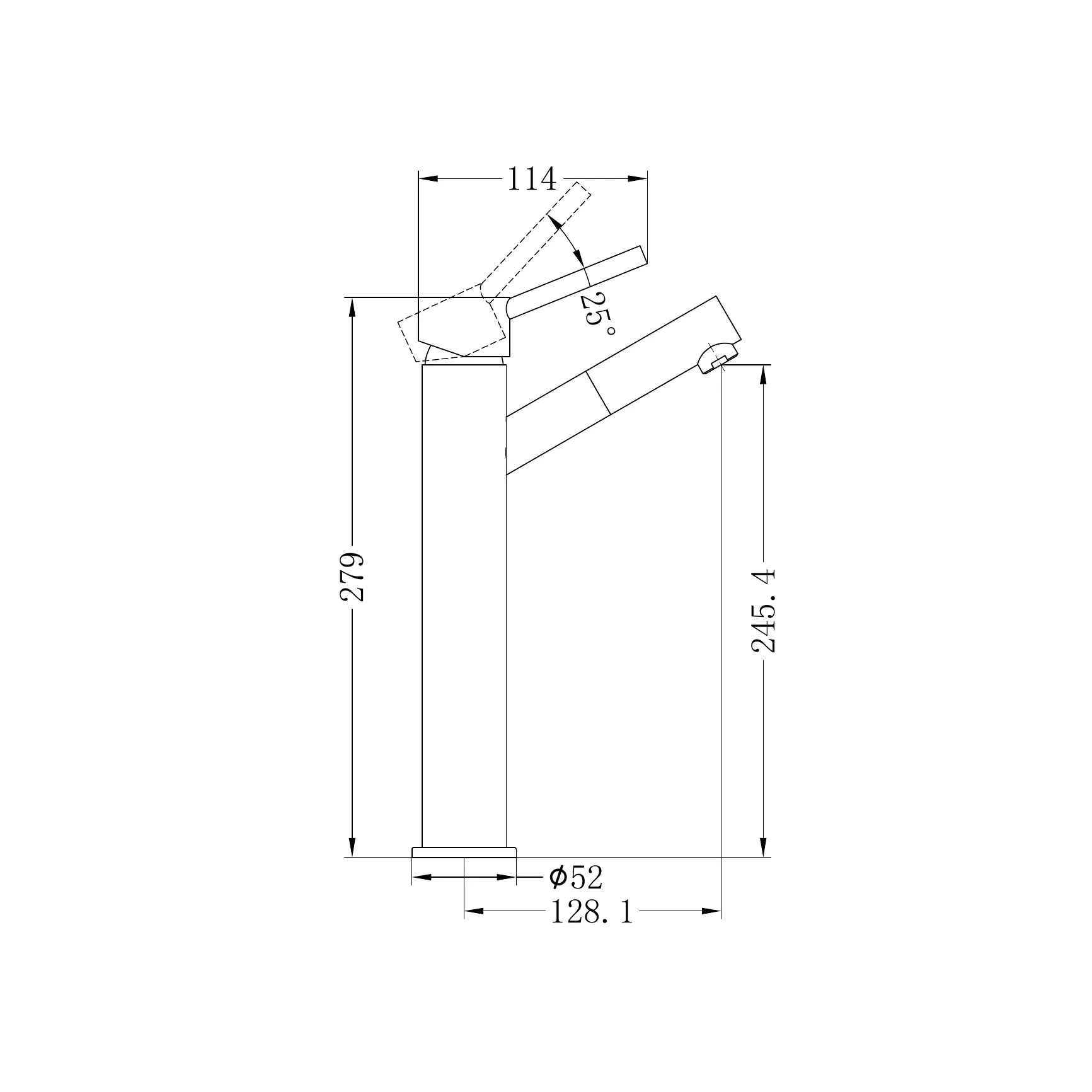 Dolce Tall Basin Mixer Angle Spout
