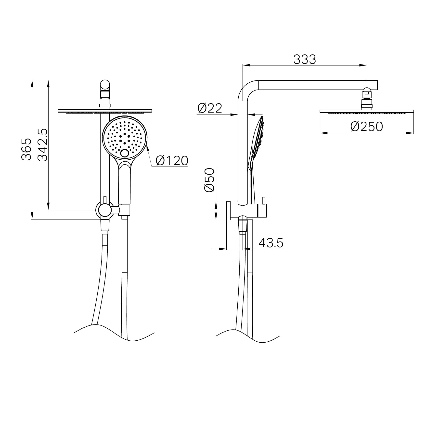 Mecca 2 In 1 Twin Shower