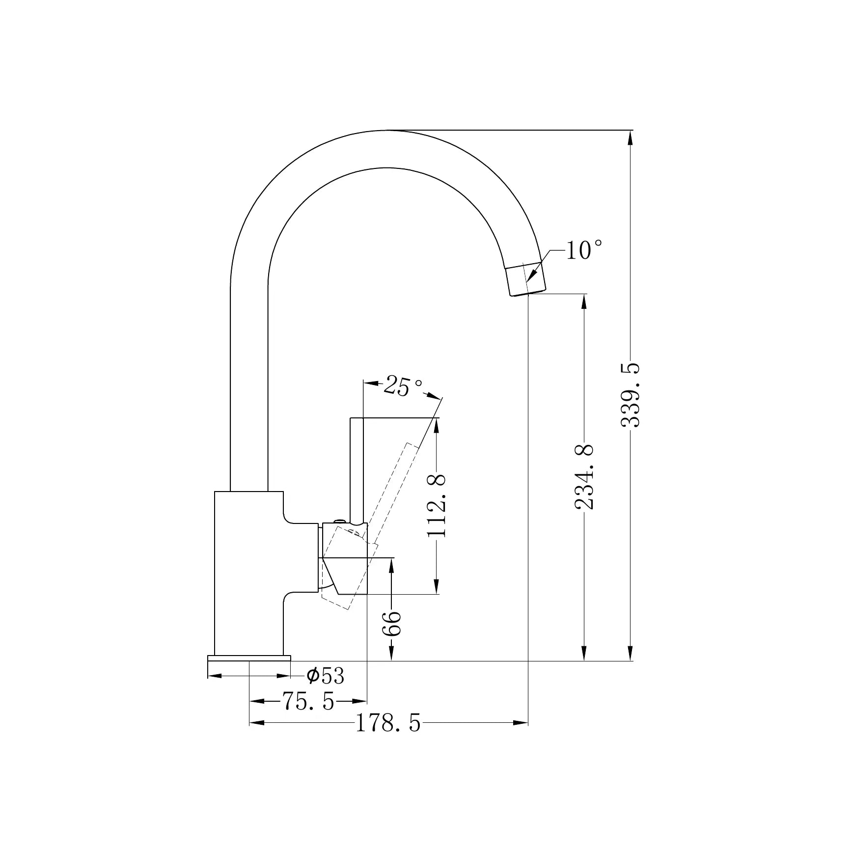 Dolce Kitchen Mixer Gooseneck
