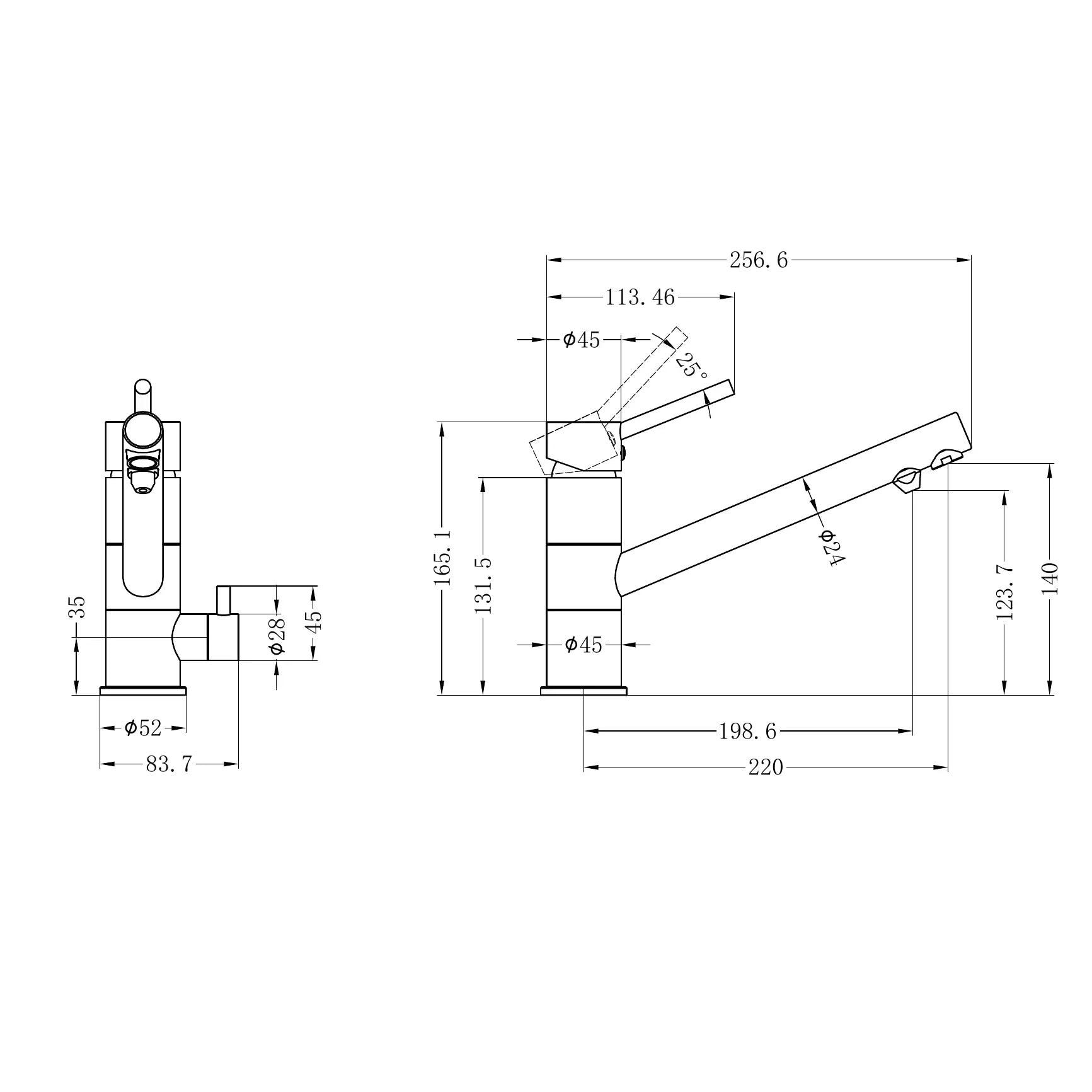 Dolce Three-Way Kitchen Mixer