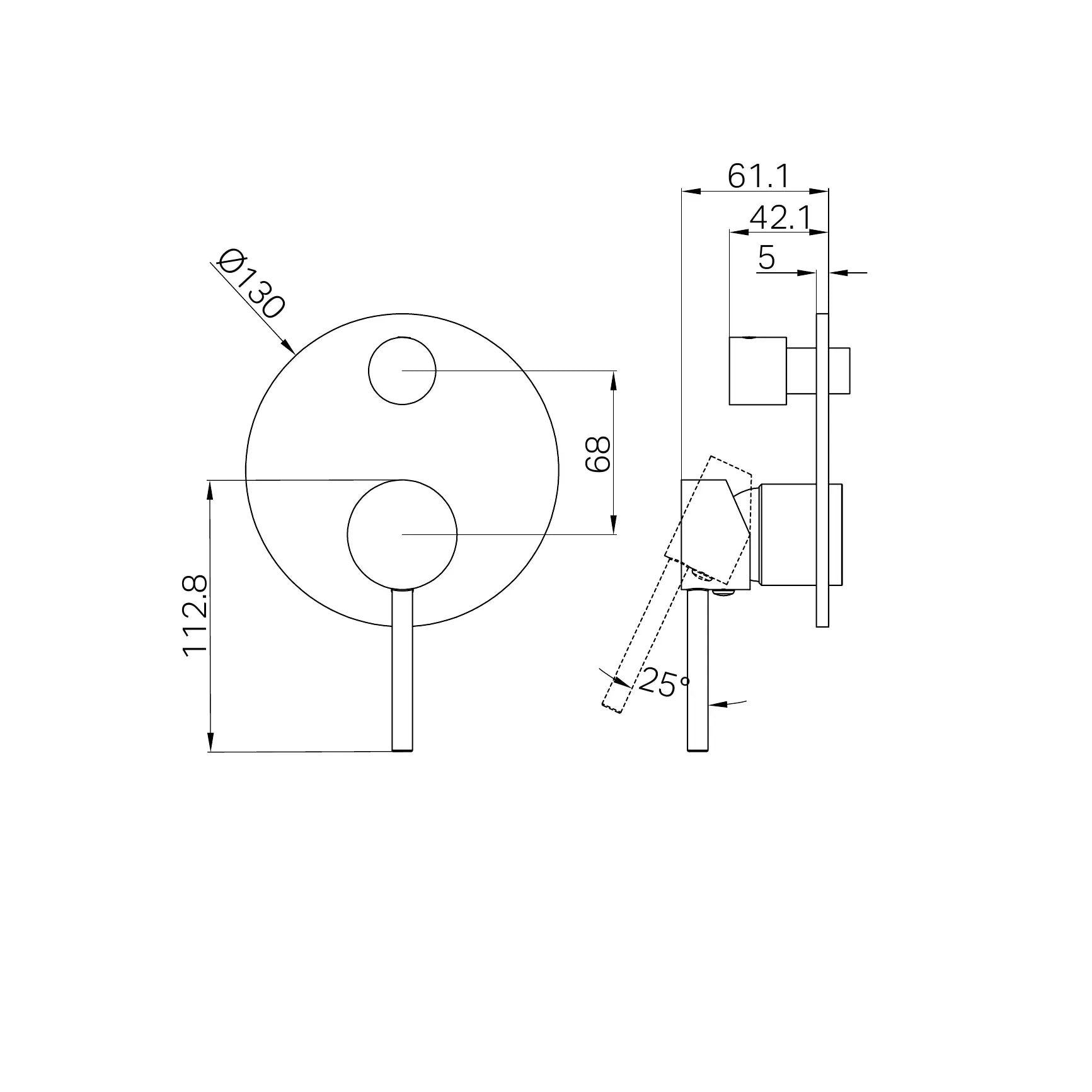 Dolce Shower Mixer With Diverter Trim Kits Only