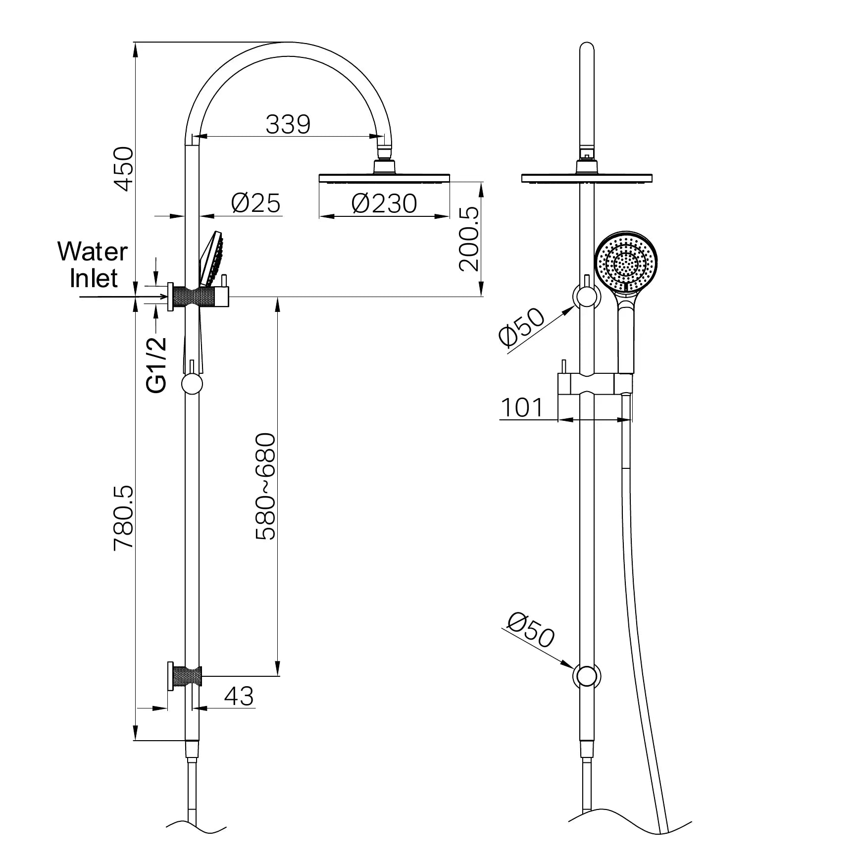 Opal Twin Shower With Air Shower
