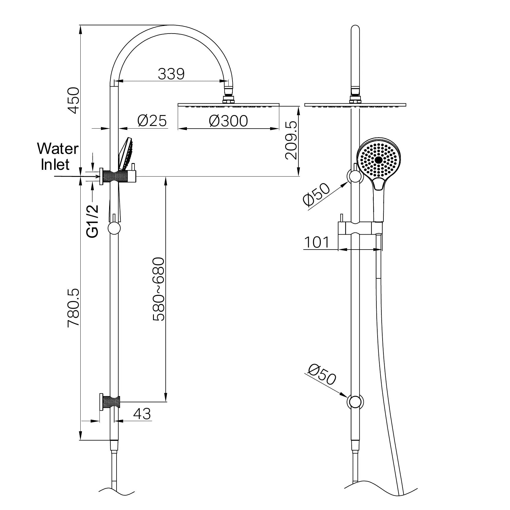 Opal Twin Shower With Air Shower II