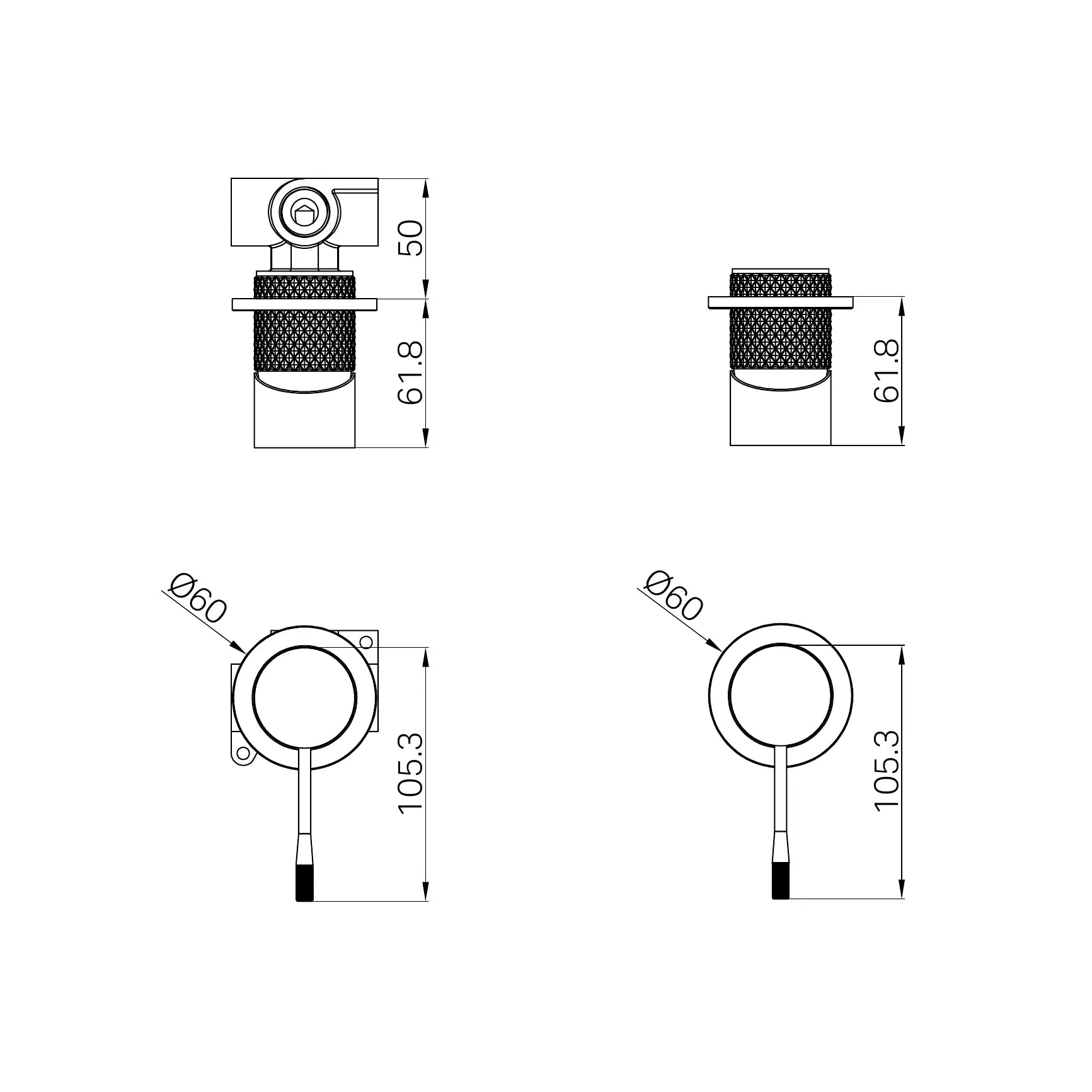 Opal Shower Mixer 60mm Plate