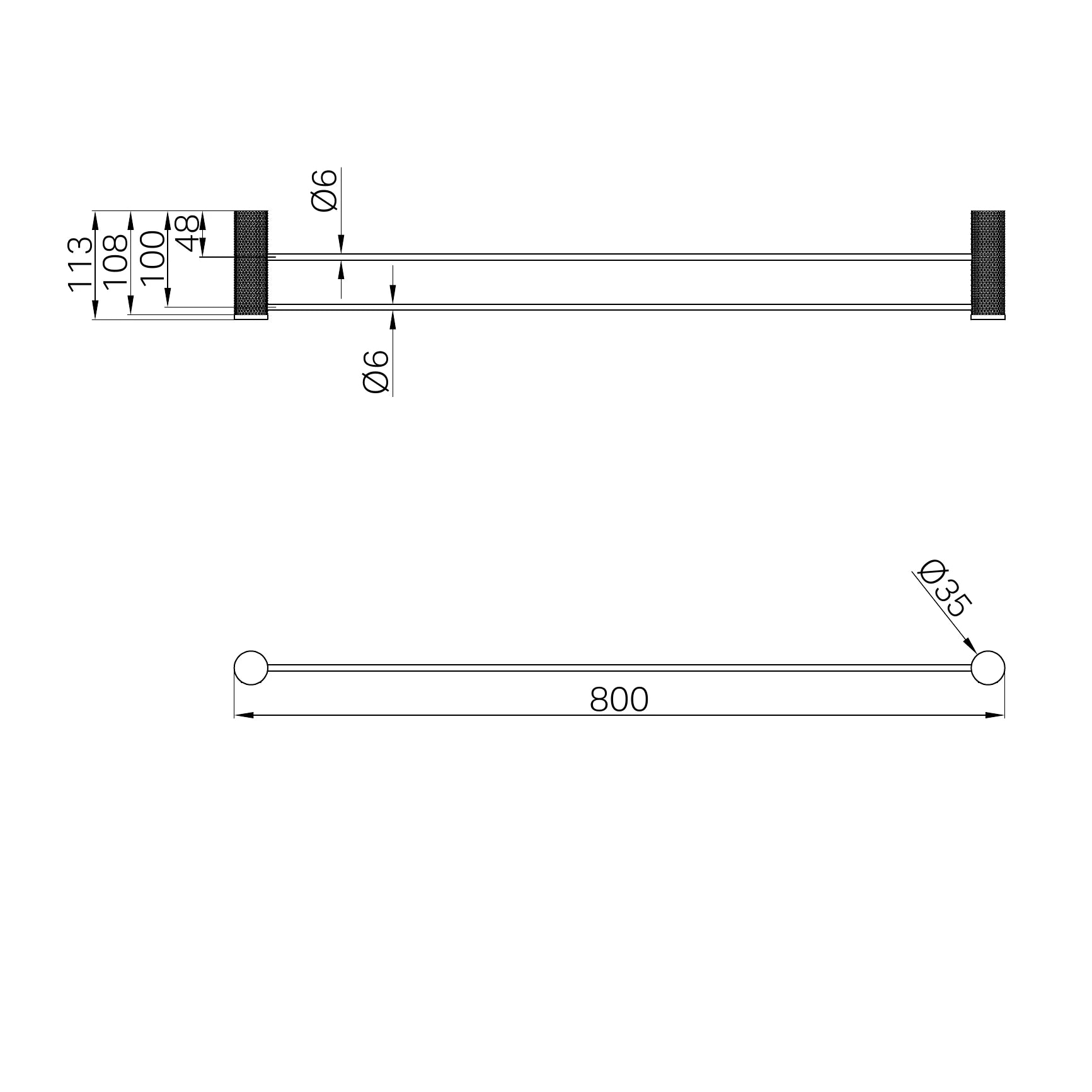 Opal Double Towel Rail 800mm