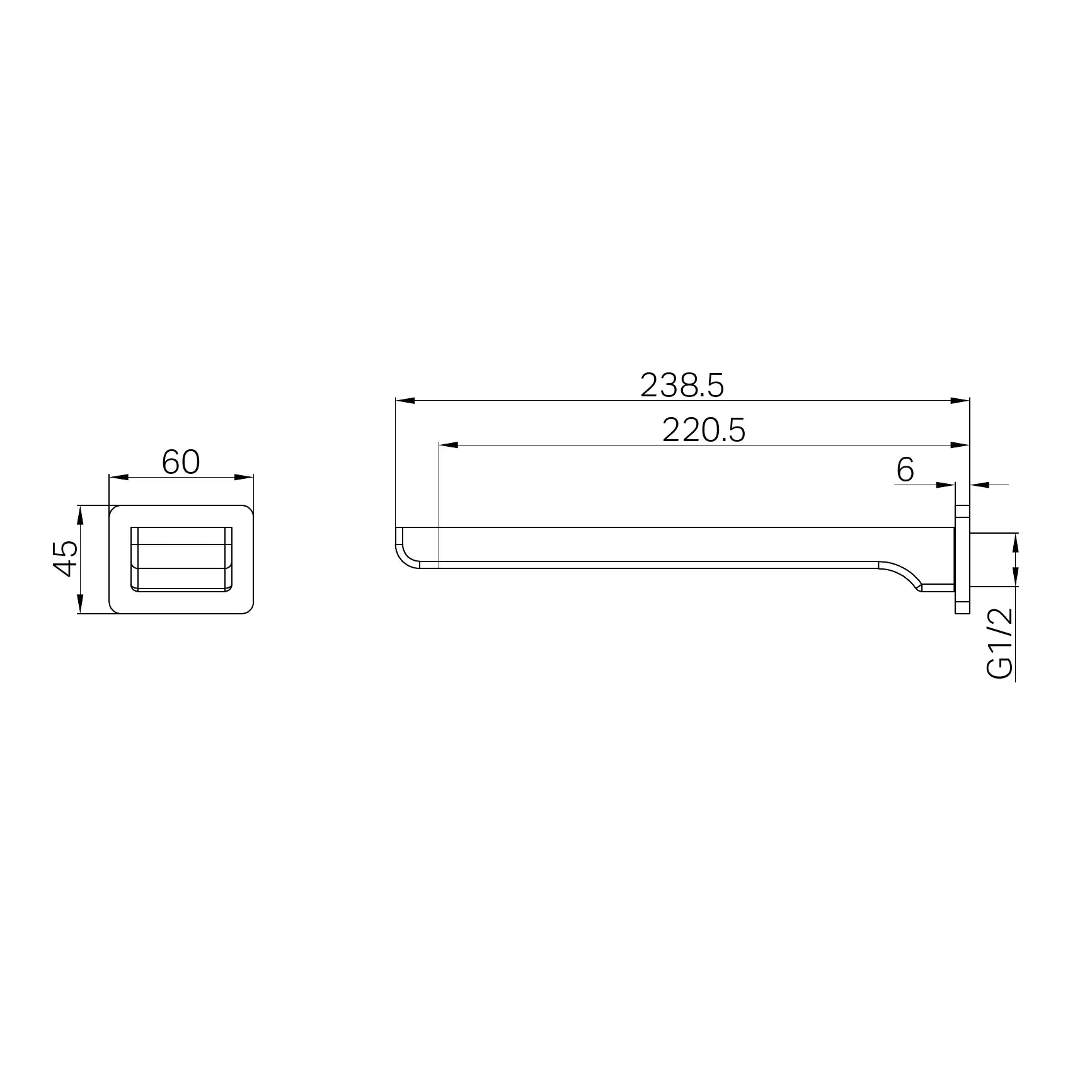 Celia Fixed Bath Spout Only