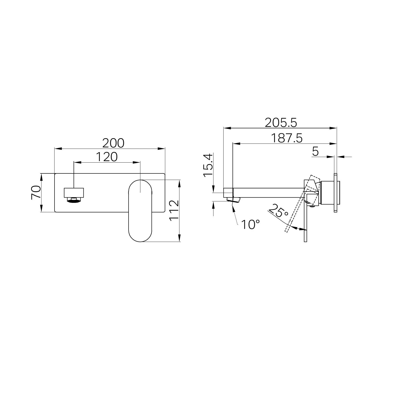 Ecco Wall Basin/Bath Mixer Trim Kits Only
