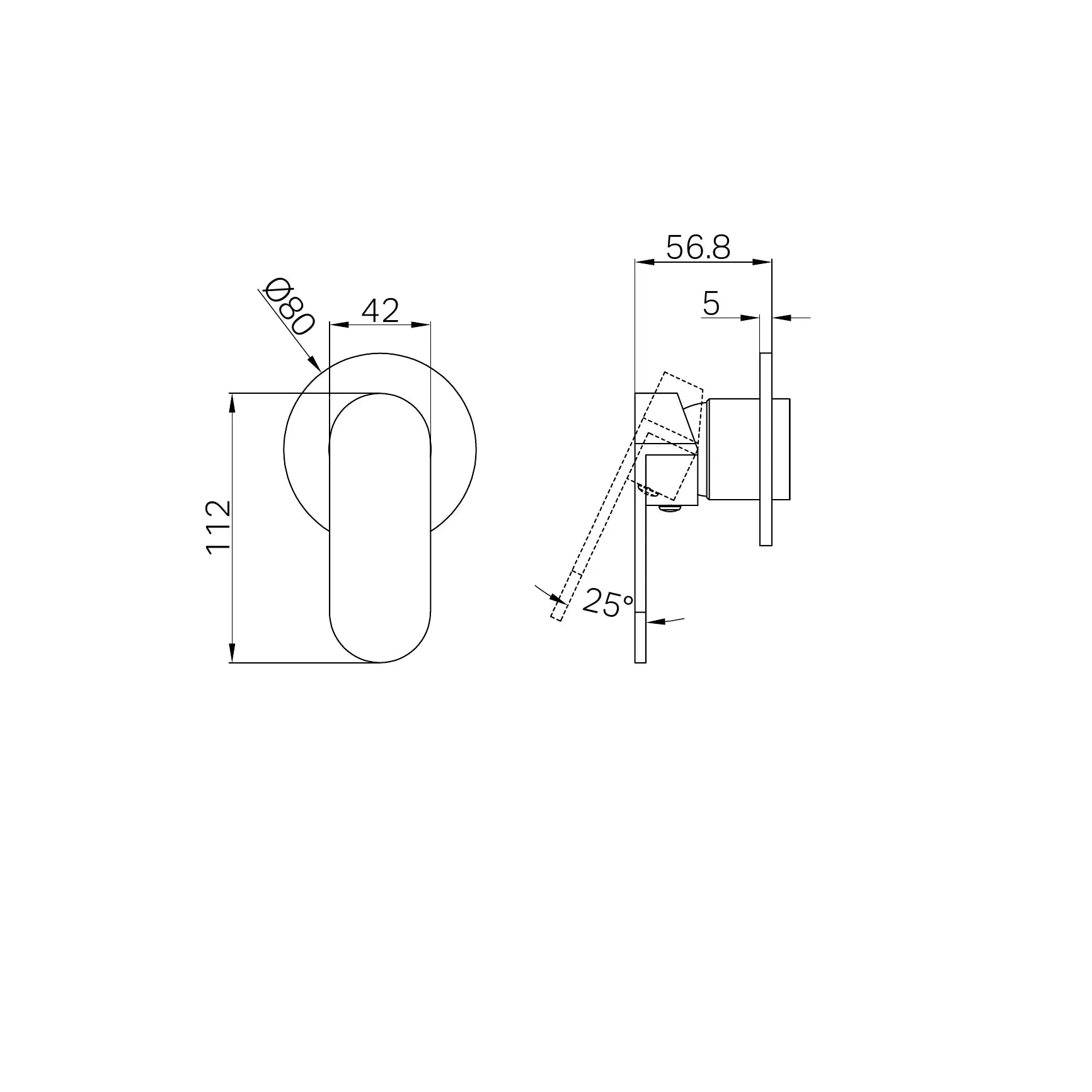 Ecco Shower Mixer 80mm Round Plate Trim Kits Only