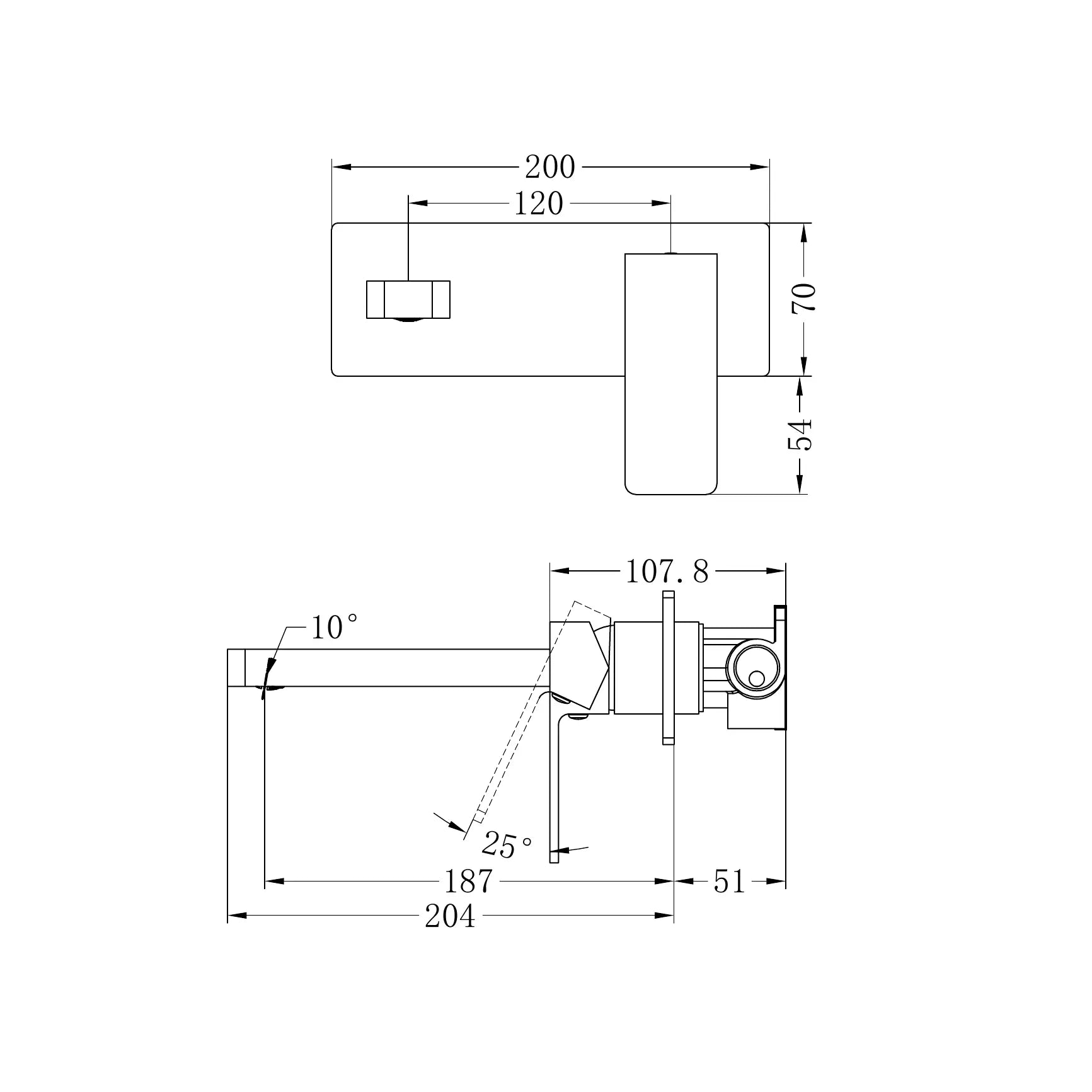 Celia Wall Basin/Bath Mixer
