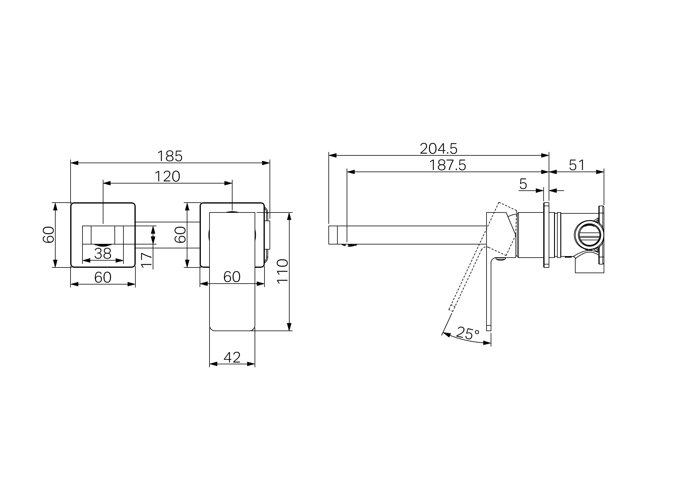 Mixer Separate Back Plate