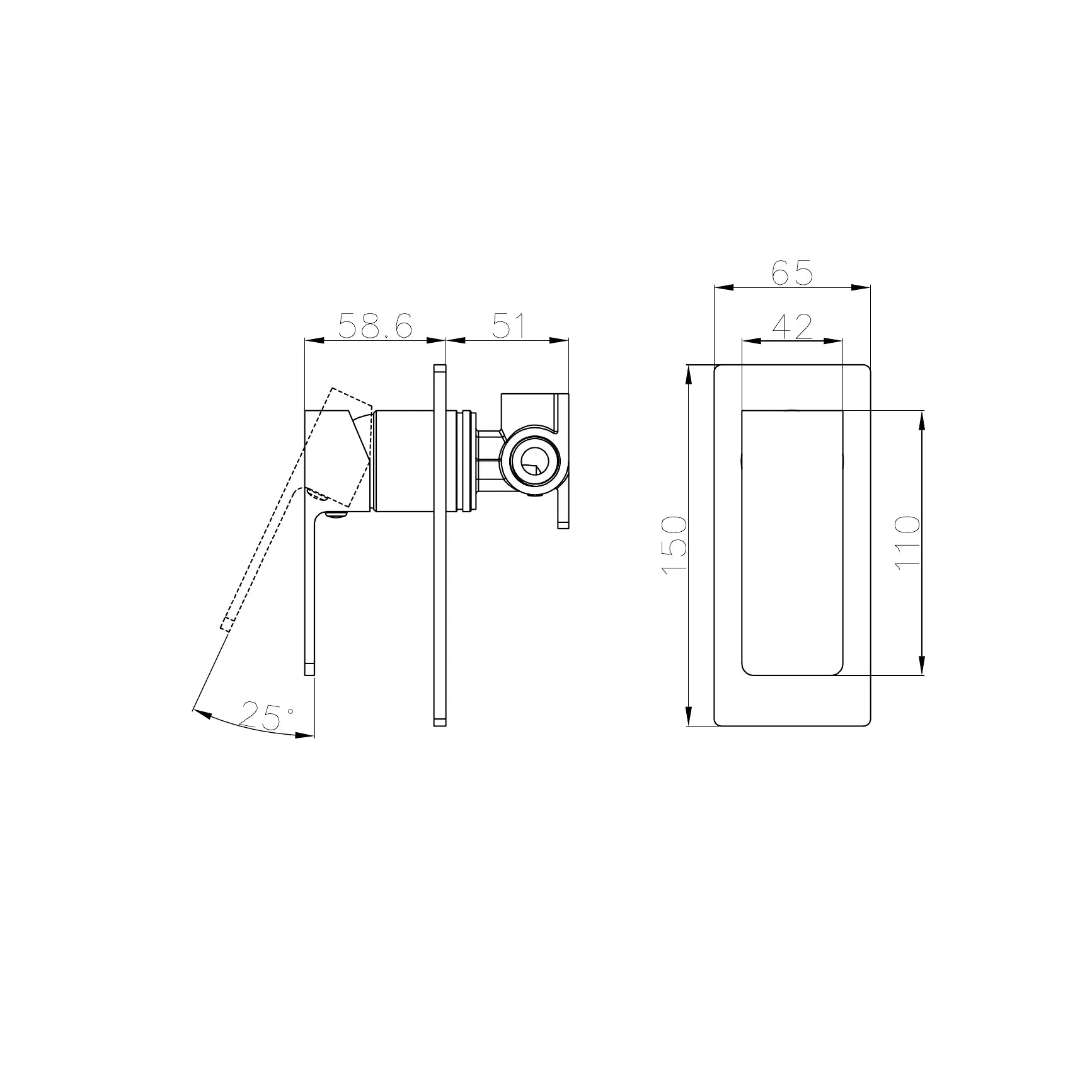 Celia Shower Mixer Rectangular Backplate