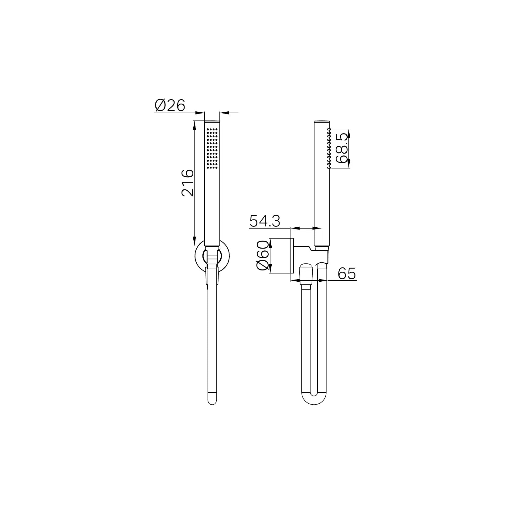 Slim Shower On Bracket