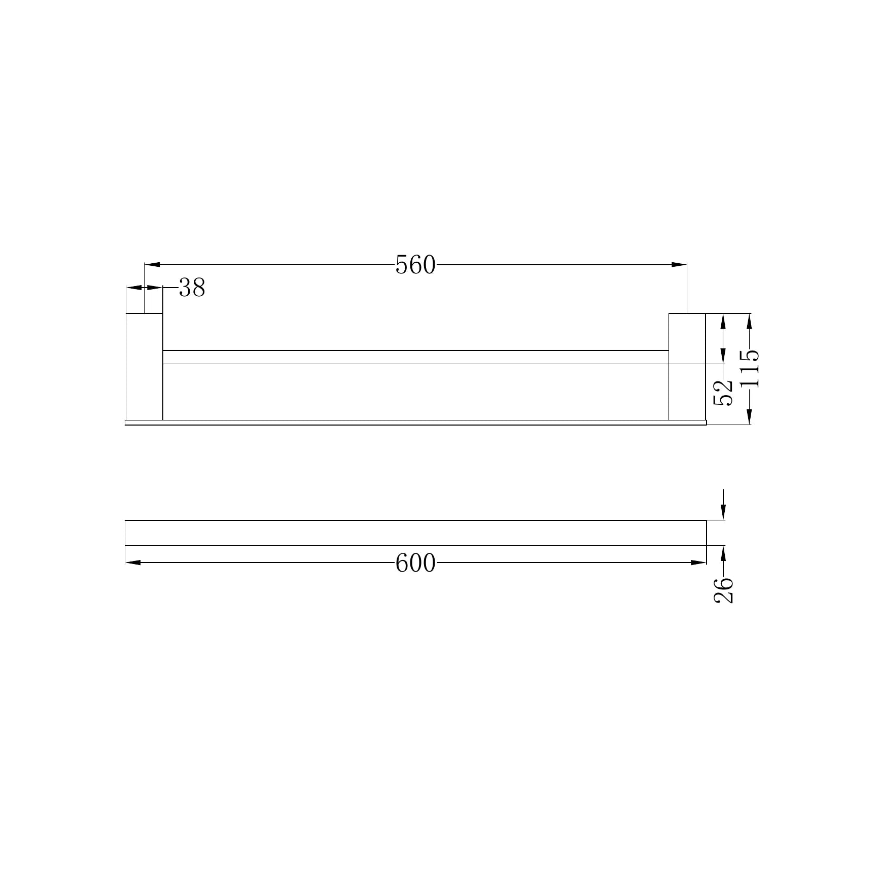 Celia Double Towel Rail 600mm