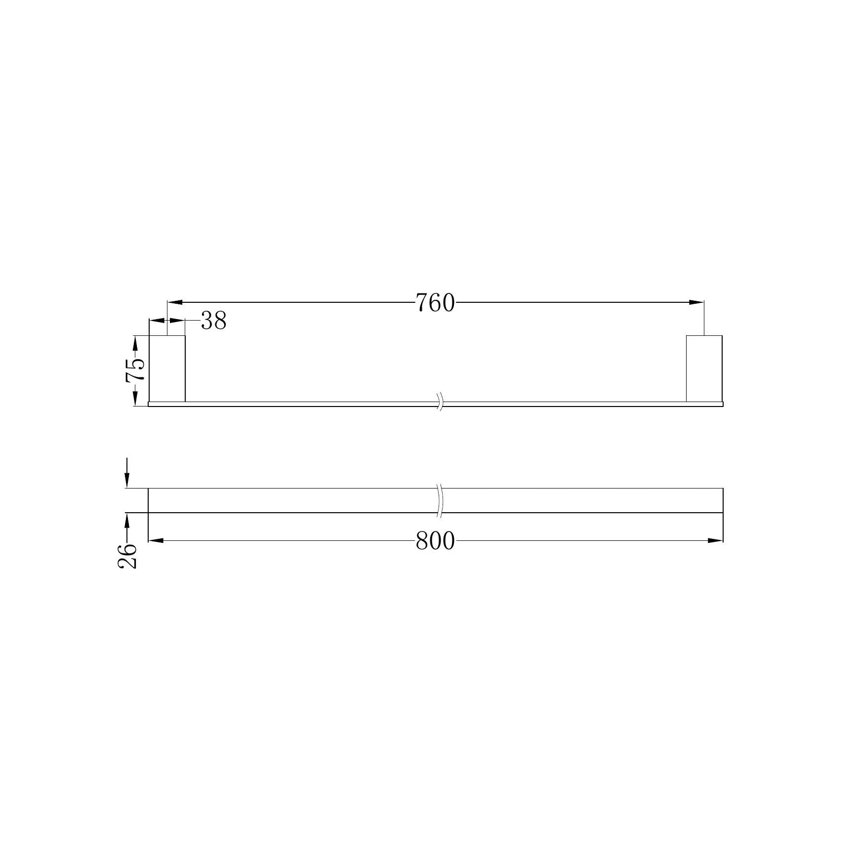Celia Single Towel Rail 800mm