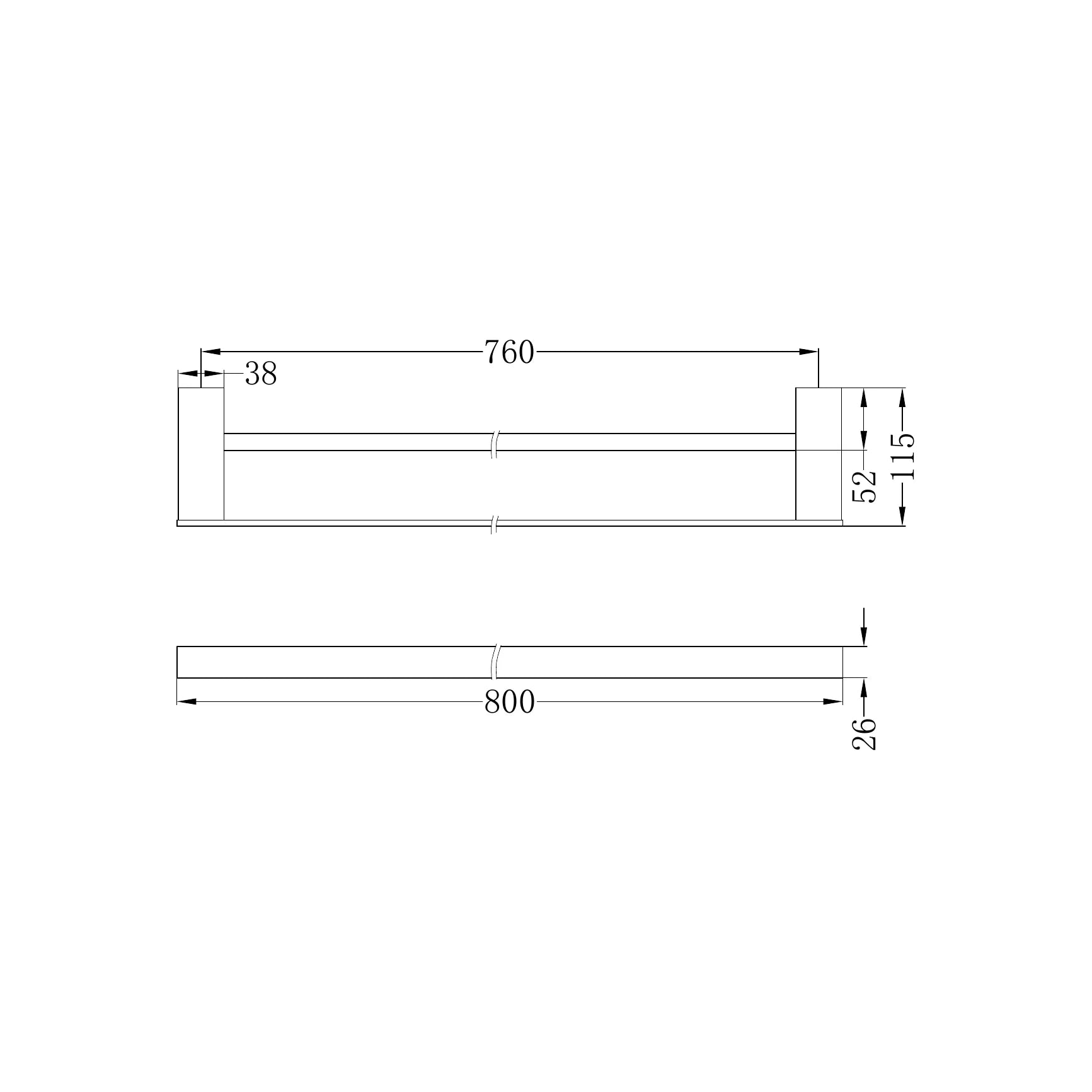Celia Double Towel Rail 800mm