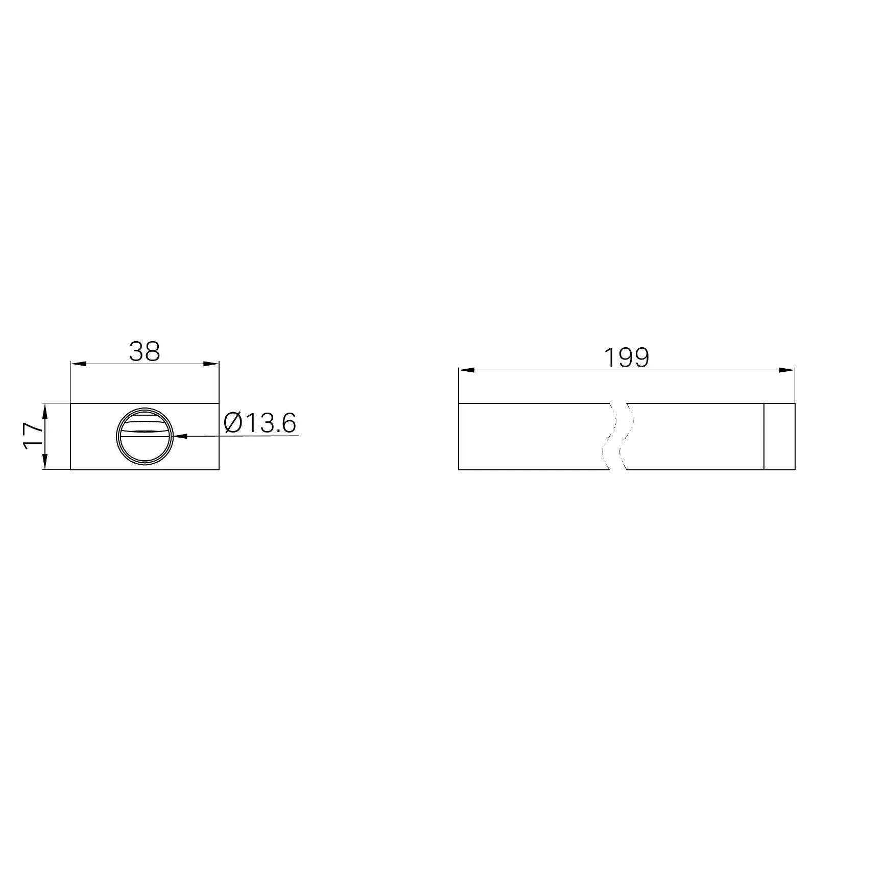 200mm Celia Wall Basin Mixer Spout Push Fit Without Plate