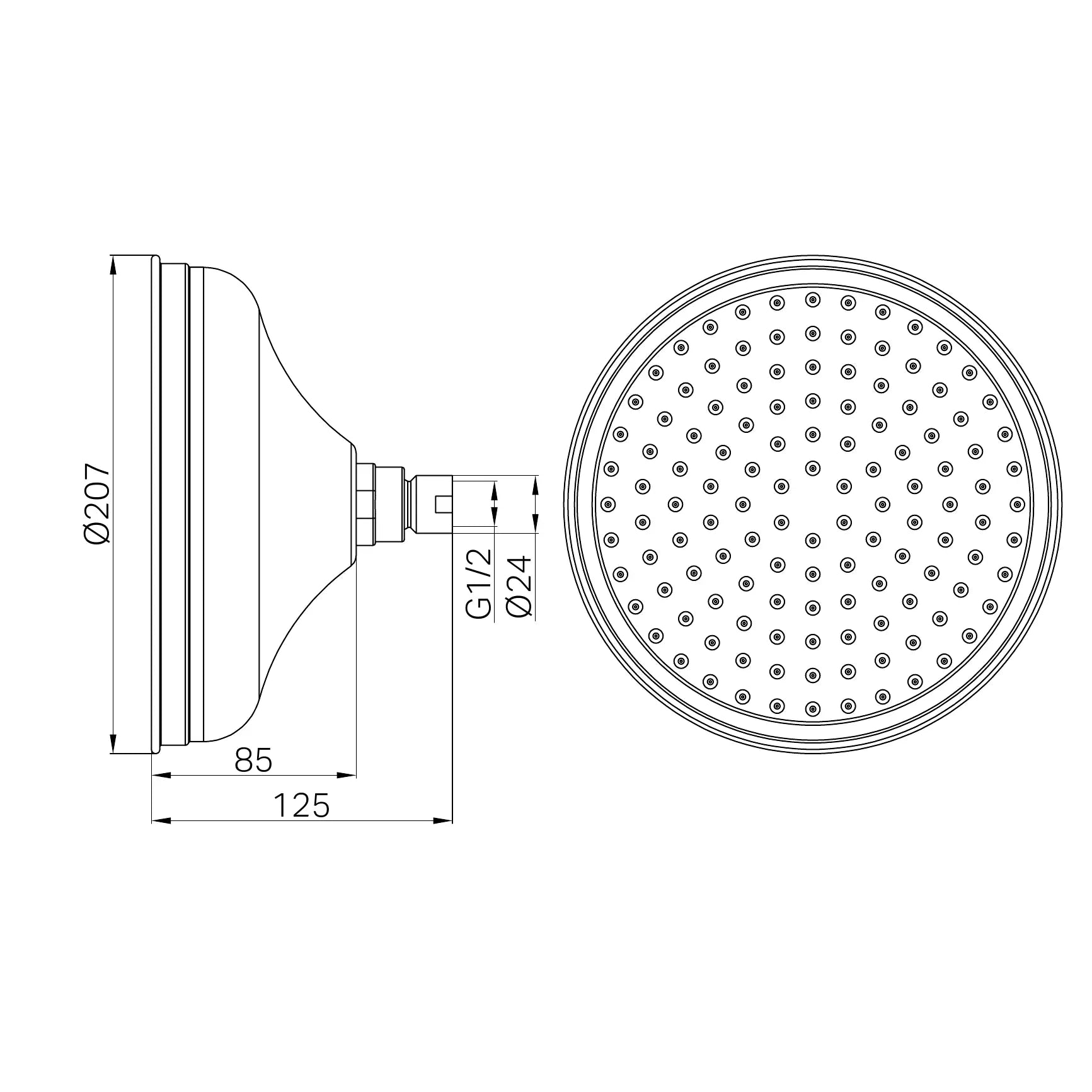 York 200mm Shower Head
