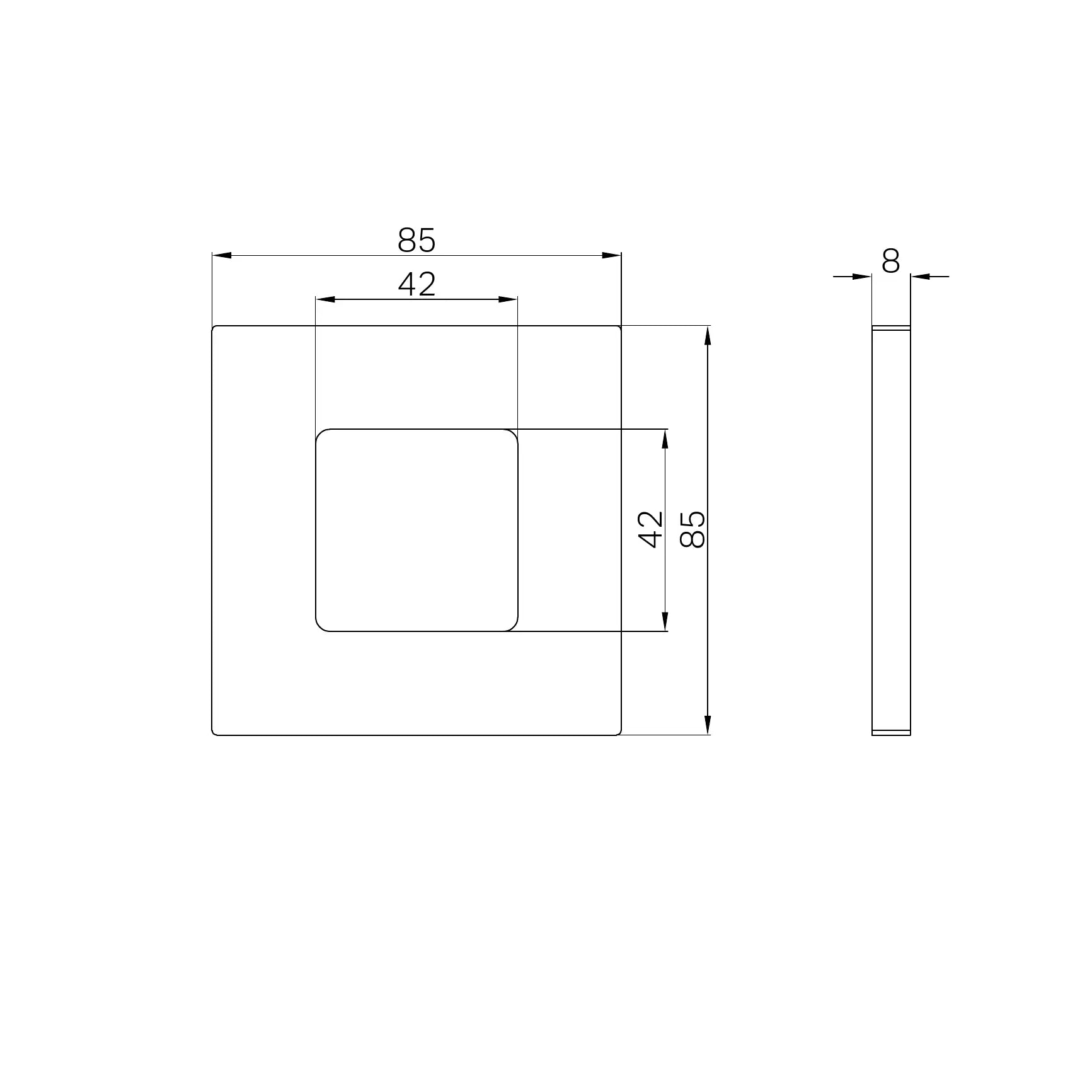 Square Shower Mixer Back Plate