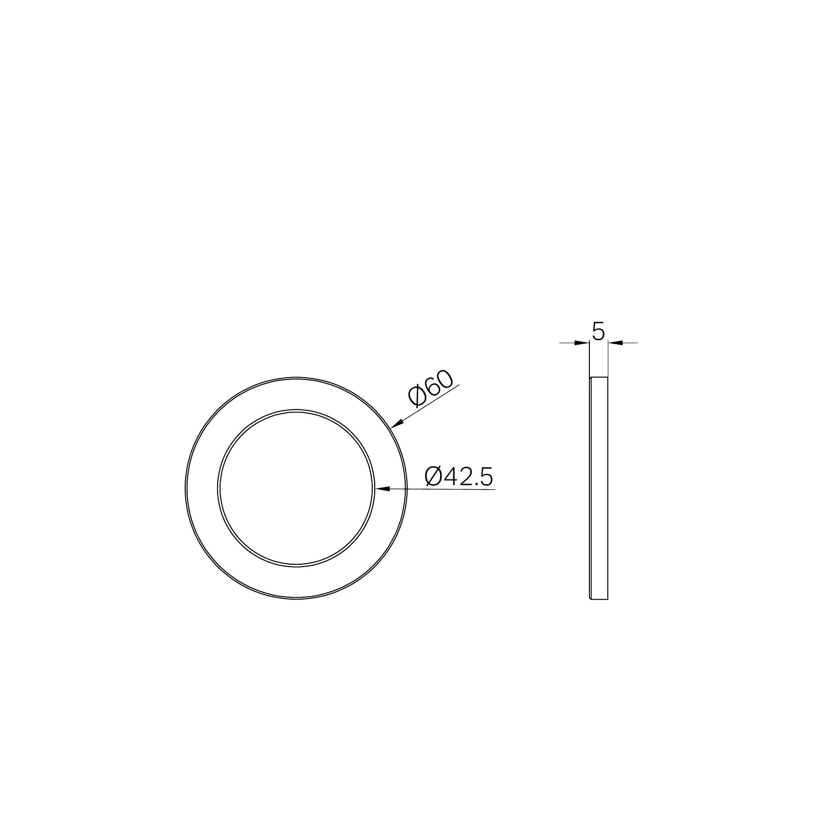 60mm Dia Round Back Plate For Wall Basin/Shower Mixer