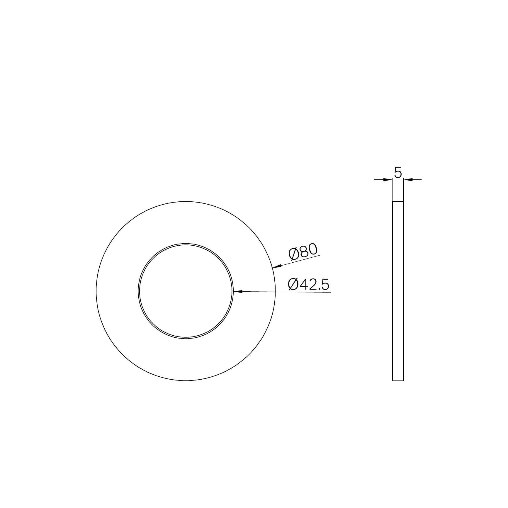80mm Dia Round Back Plate For Shower Mixer