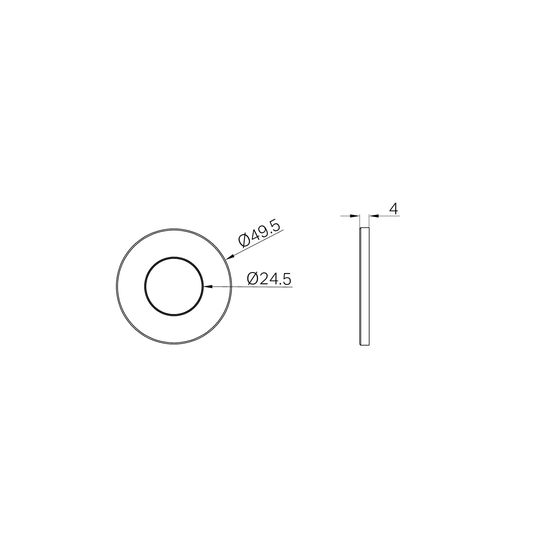 50mm Dia Round Back Plate For Bath Spout