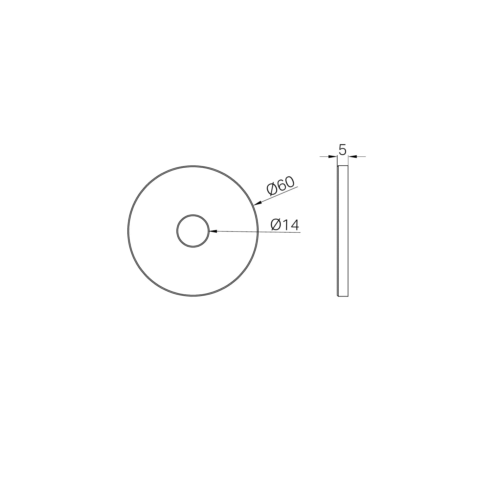 60mm Dia Round Back Plate For Wall Basin Mixer Spout