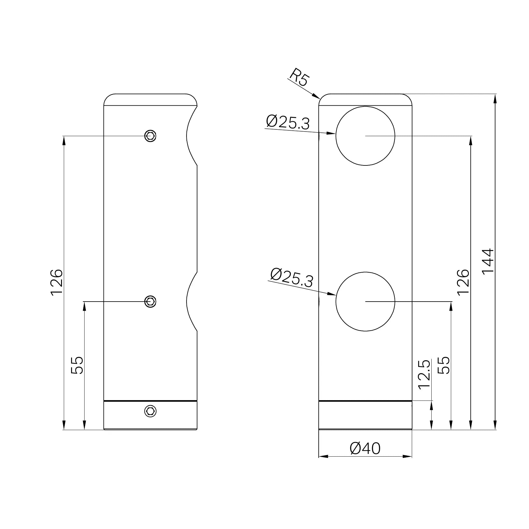 Mecca Care Make Your Own 25mm Grab Rail Double Towel Bracket Left