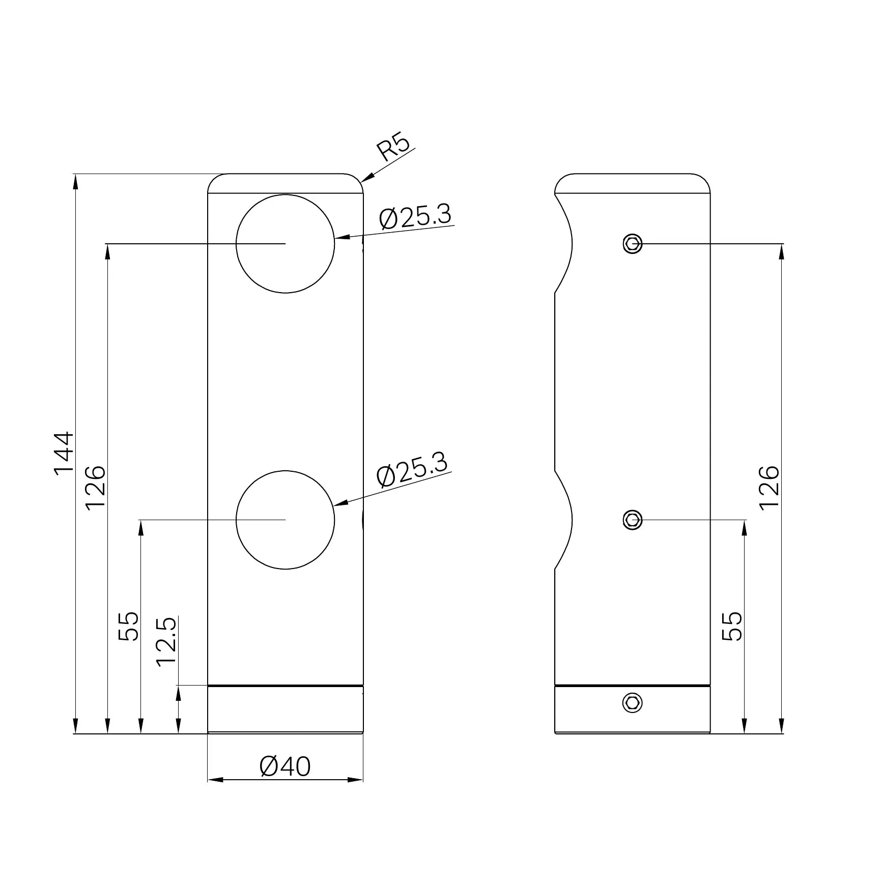 Mecca Care Make Your Own 25mm Grab Rail Double Towel Bracket Right