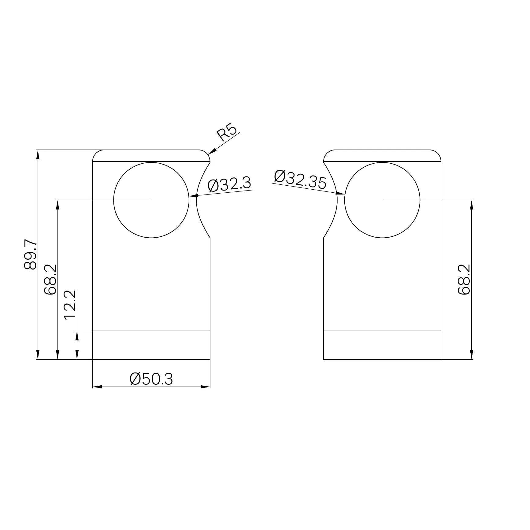 Mecca Care Make Your Own 32mm Grab Rail 90 Degree Bracket